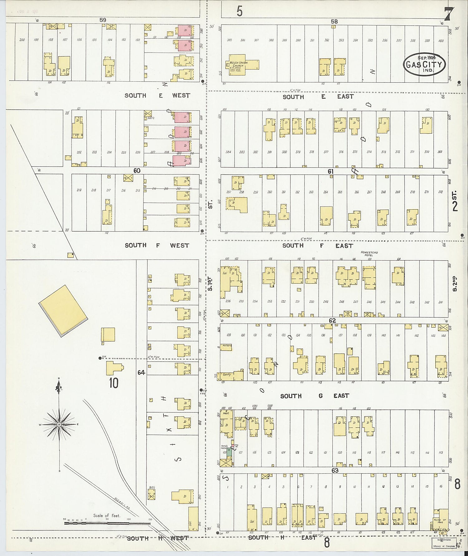 This old map of Gas City, Grant County, Indiana was created by Sanborn Map Company in 1904