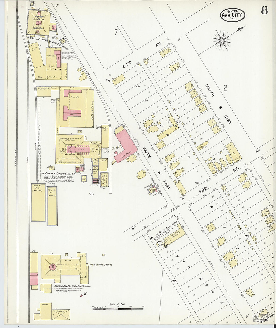 This old map of Gas City, Grant County, Indiana was created by Sanborn Map Company in 1904