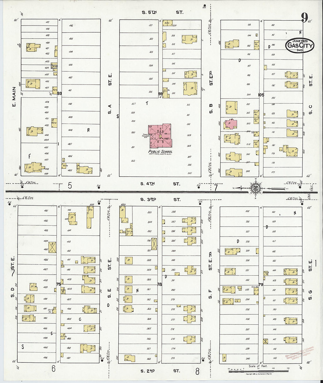 This old map of Gas City, Grant County, Indiana was created by Sanborn Map Company in 1920