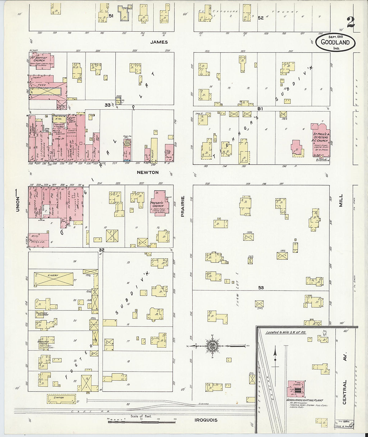 Goodland, Newton County, Indiana 1910 (Sheet 2 of 2) by Relic Map Company