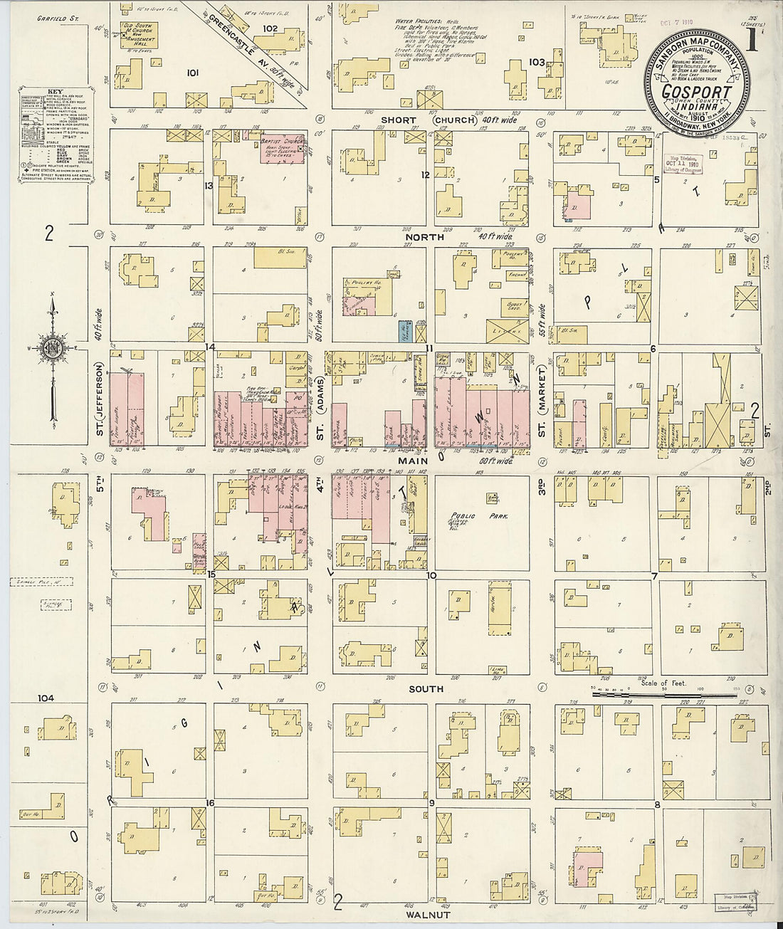 This old map of Gosport, Owen County, Indiana was created by Sanborn Map Company in 1910