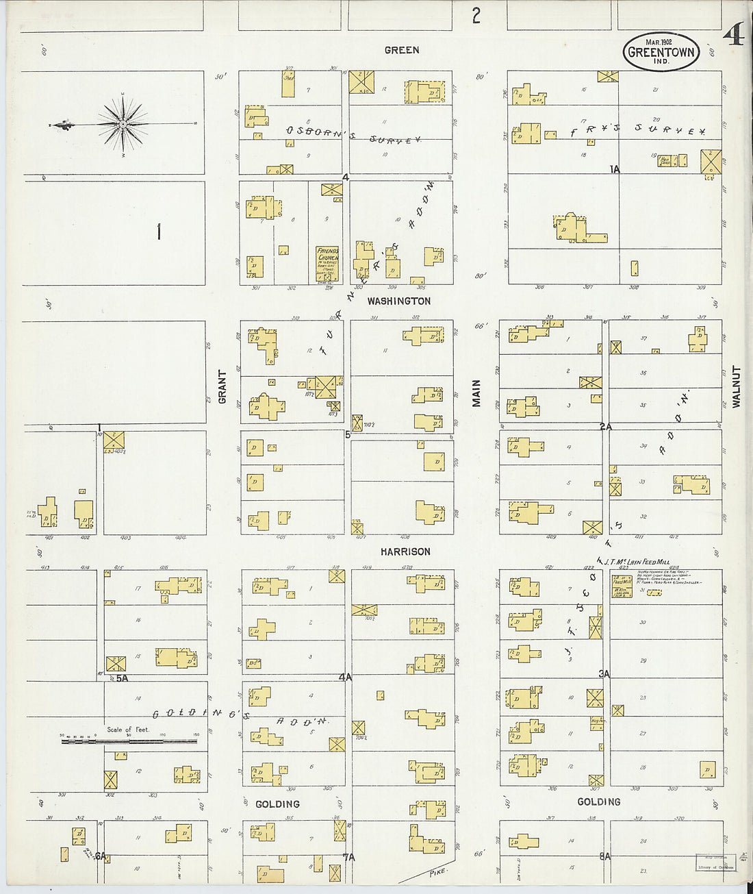 This old map of Greentown, Howard County, Indiana was created by Sanborn Map Company in 1902