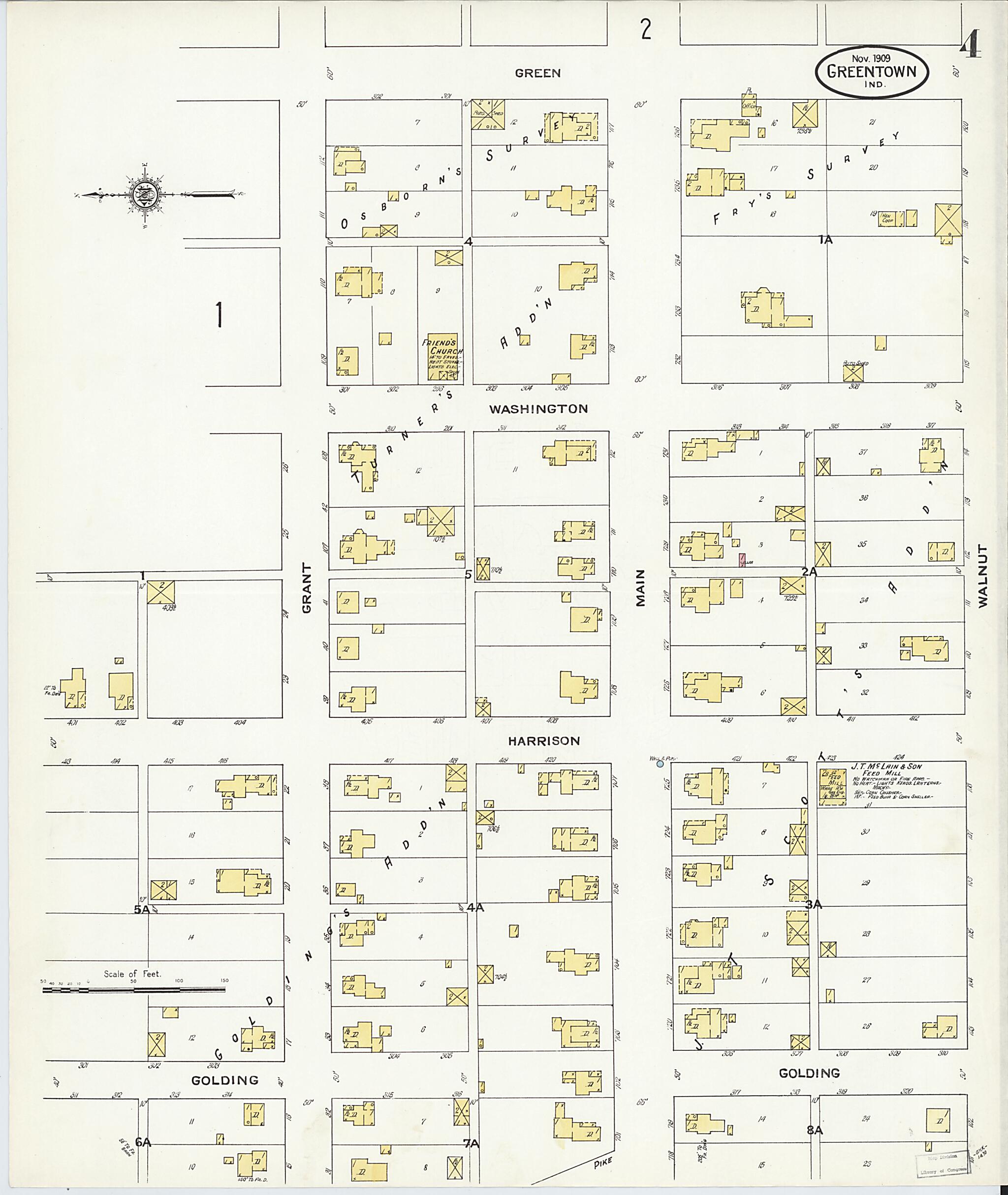 This old map of Greentown, Howard County, Indiana was created by Sanborn Map Company in 1909