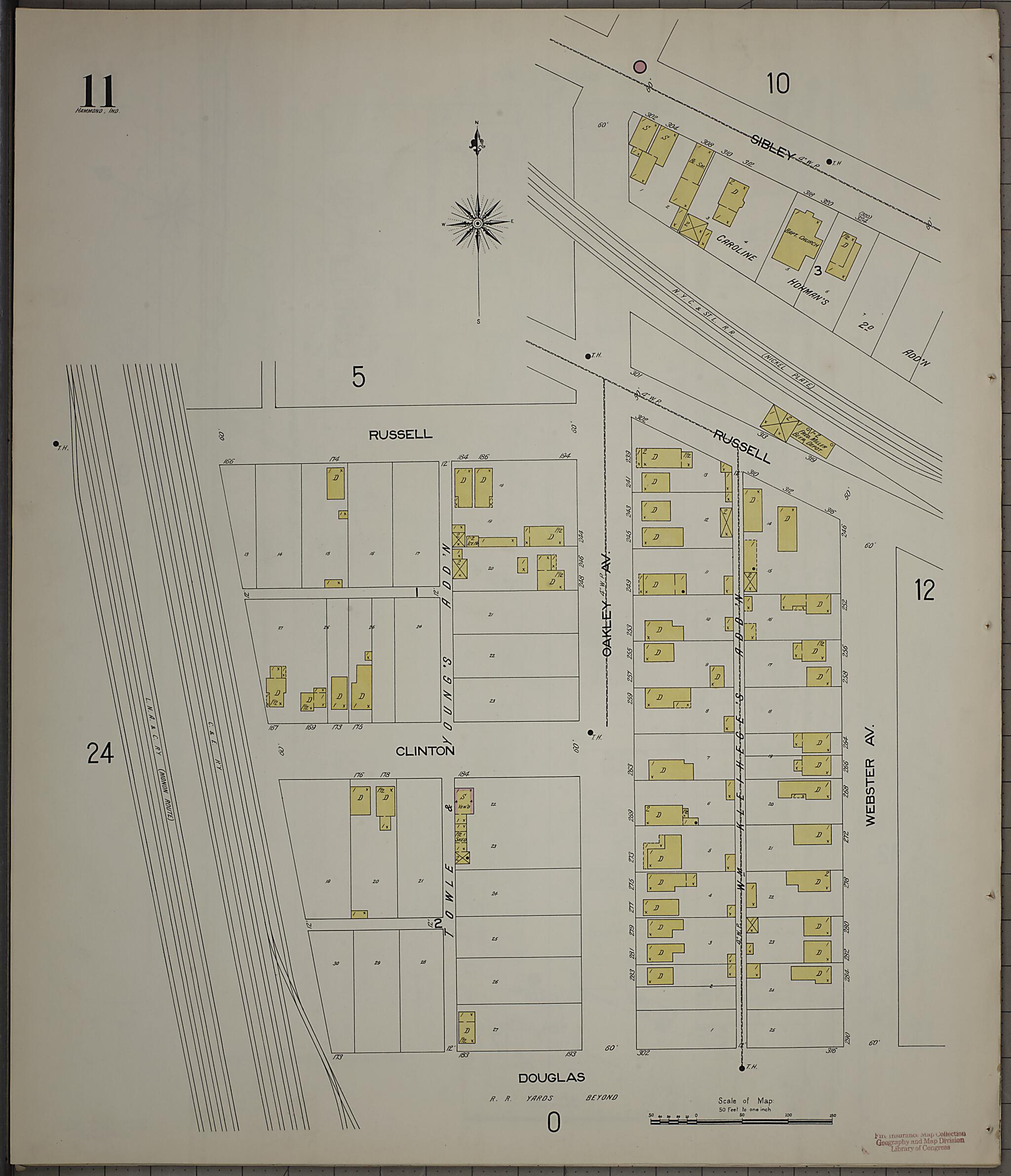 This old map of Hammond, Lake County, Indiana was created by Sanborn Map Company in 1898