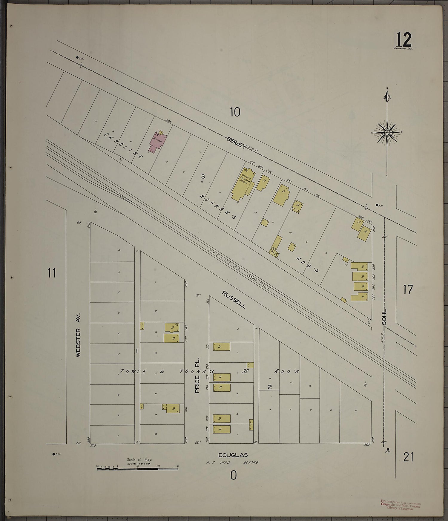 This old map of Hammond, Lake County, Indiana was created by Sanborn Map Company in 1898