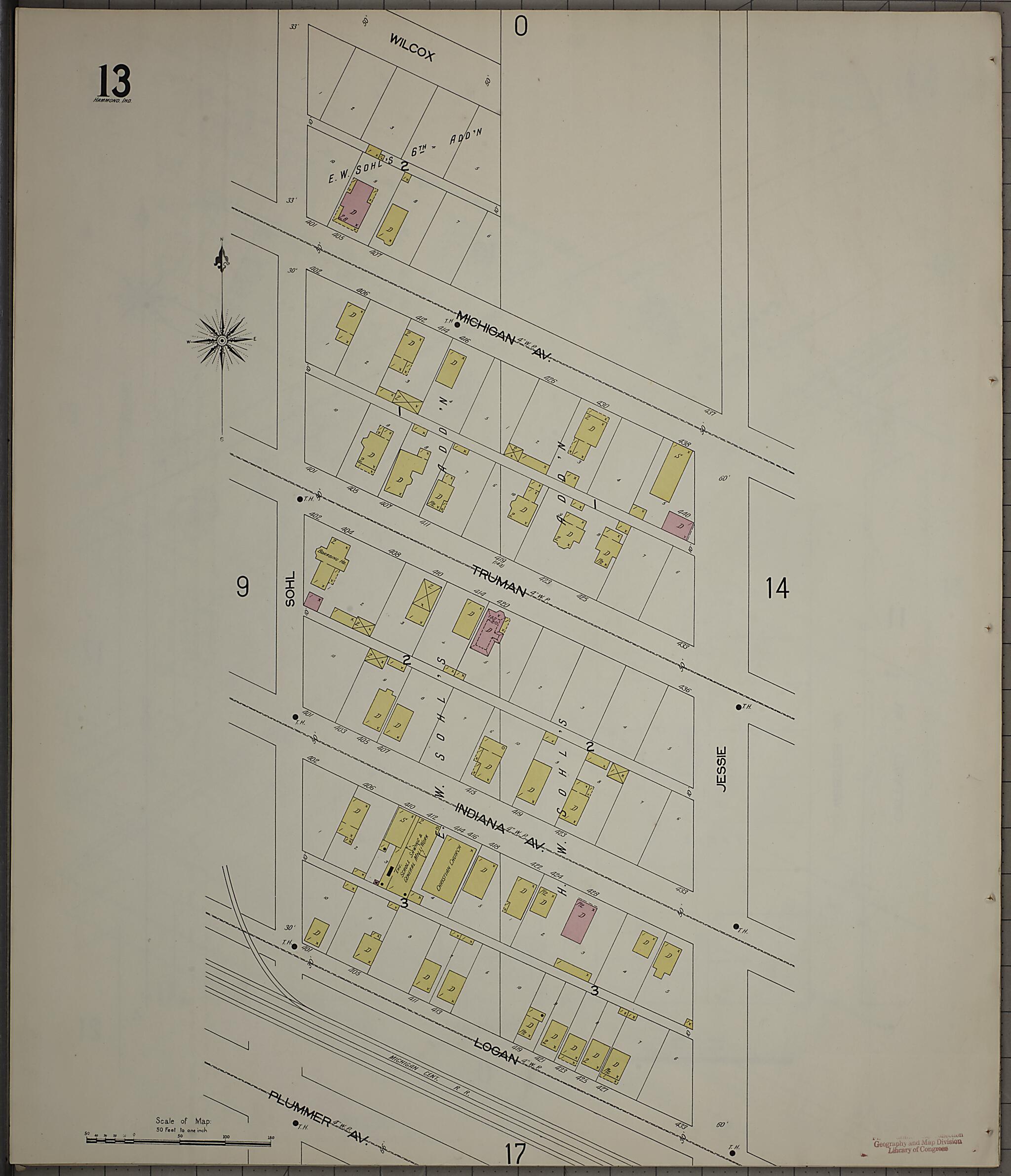 This old map of Hammond, Lake County, Indiana was created by Sanborn Map Company in 1898