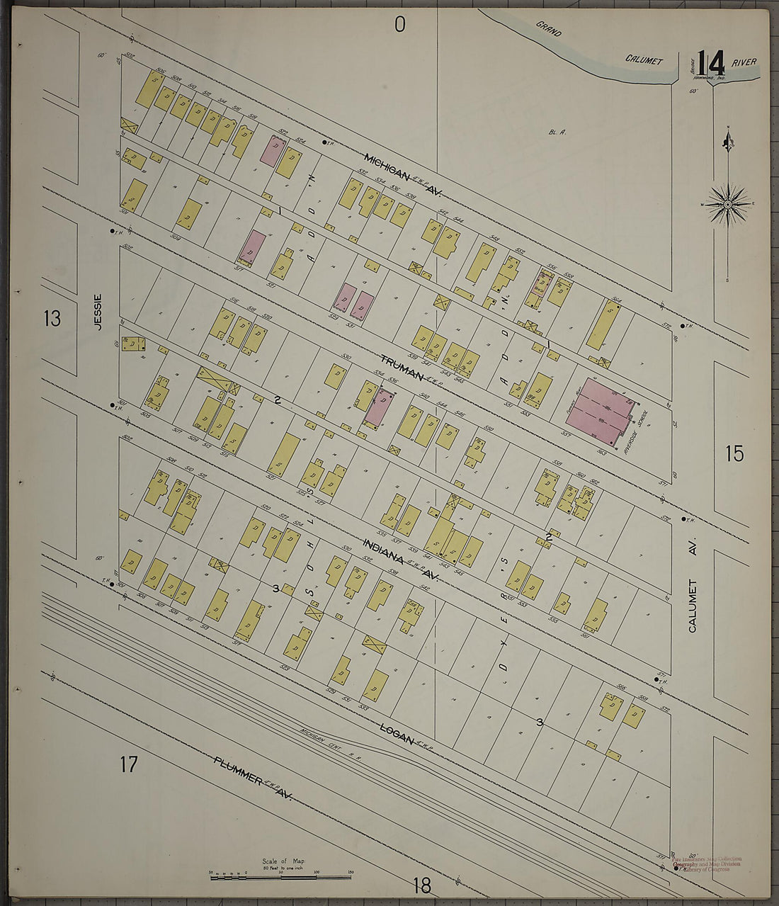 This old map of Hammond, Lake County, Indiana was created by Sanborn Map Company in 1898