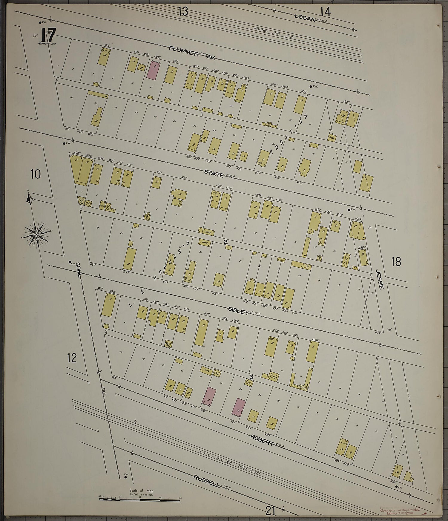 This old map of Hammond, Lake County, Indiana was created by Sanborn Map Company in 1898