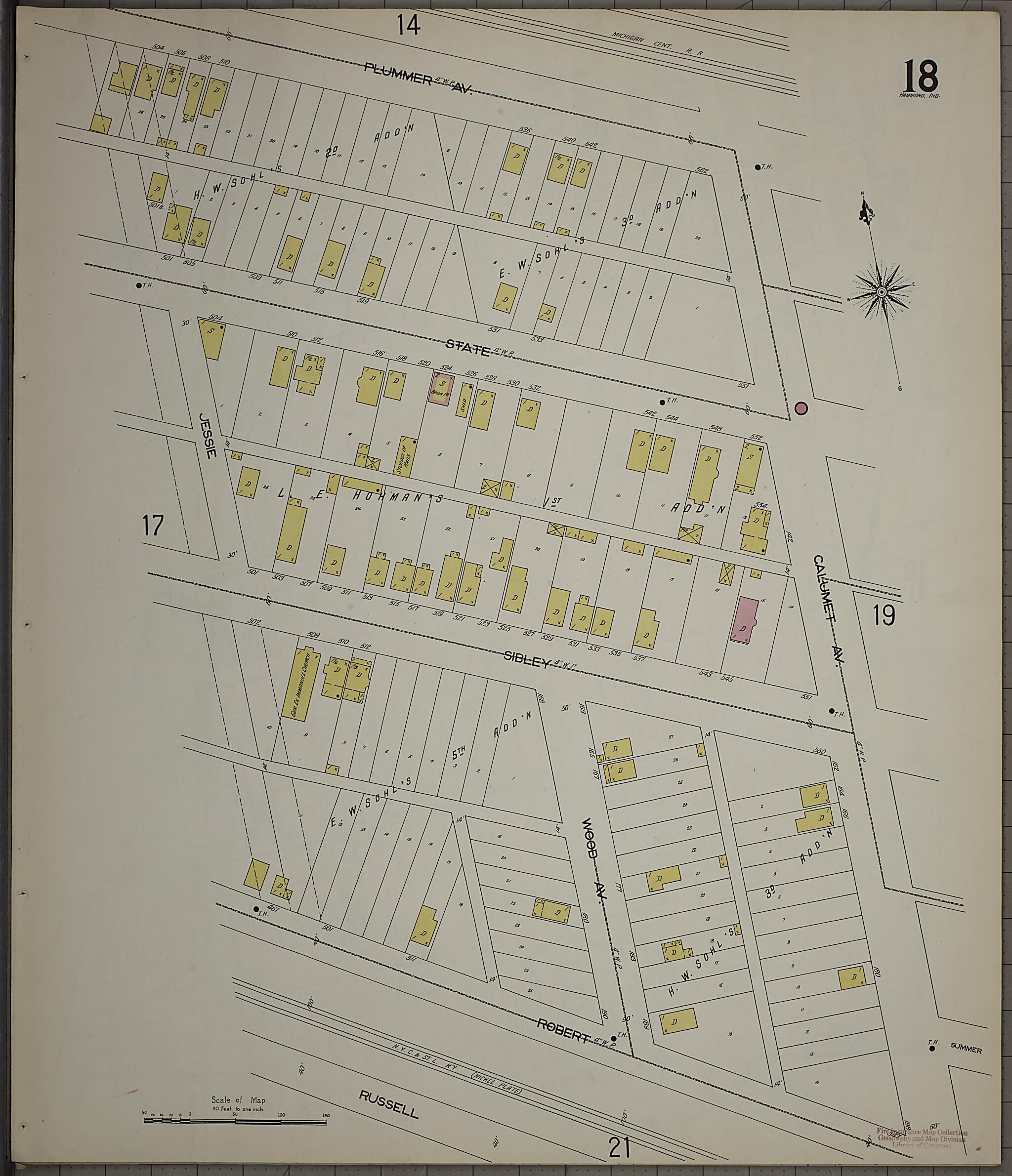 This old map of Hammond, Lake County, Indiana was created by Sanborn Map Company in 1898