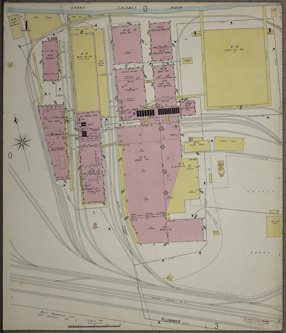 This old map of Hammond, Lake County, Indiana was created by Sanborn Map Company in 1898