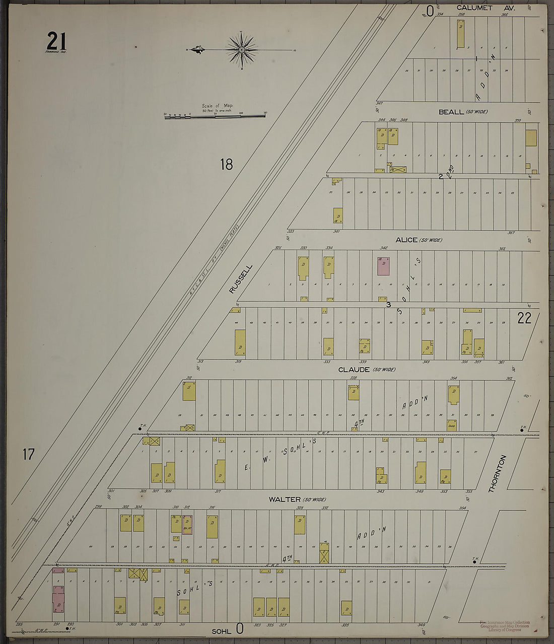 This old map of Hammond, Lake County, Indiana was created by Sanborn Map Company in 1898