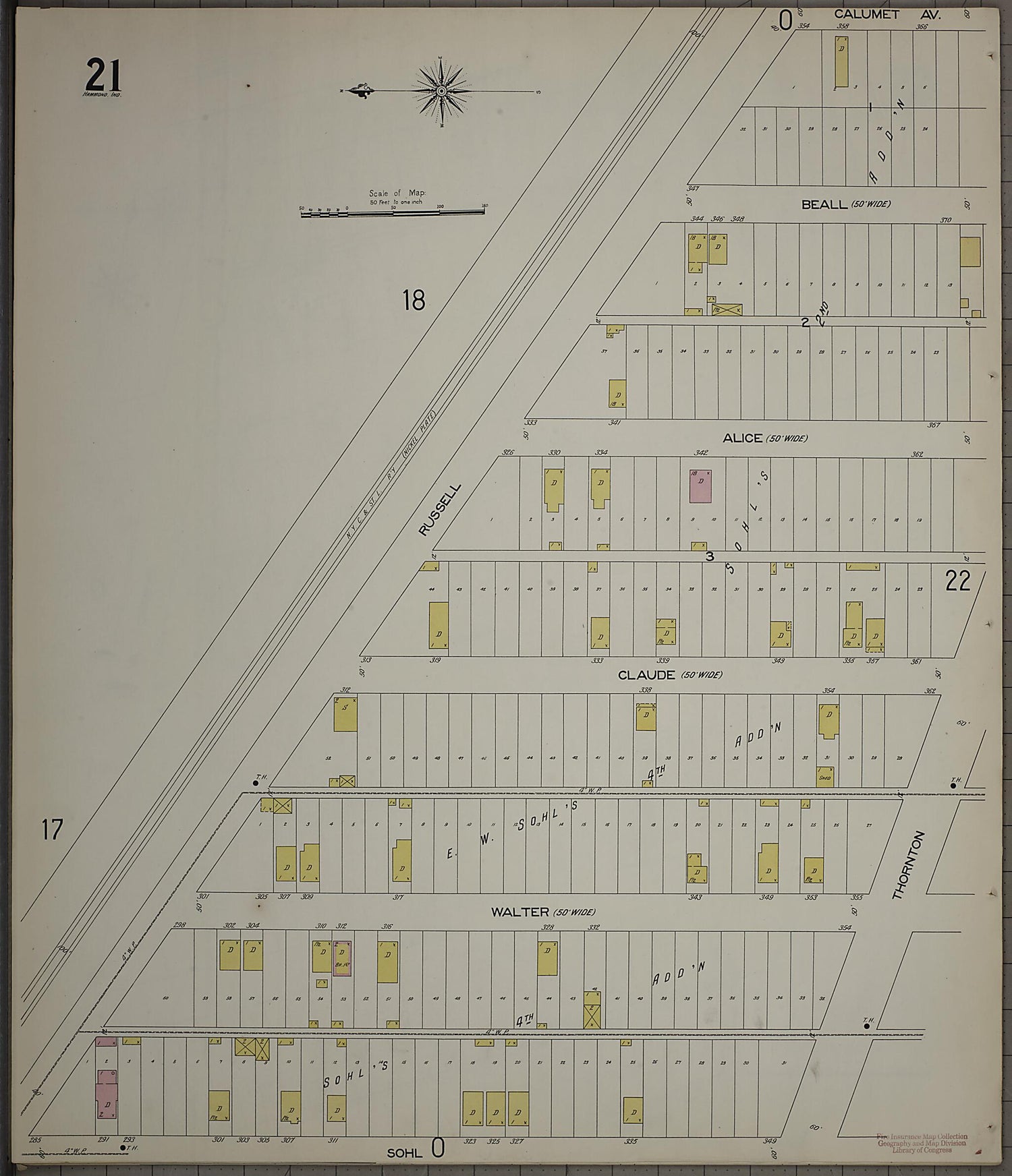 This old map of Hammond, Lake County, Indiana was created by Sanborn Map Company in 1898