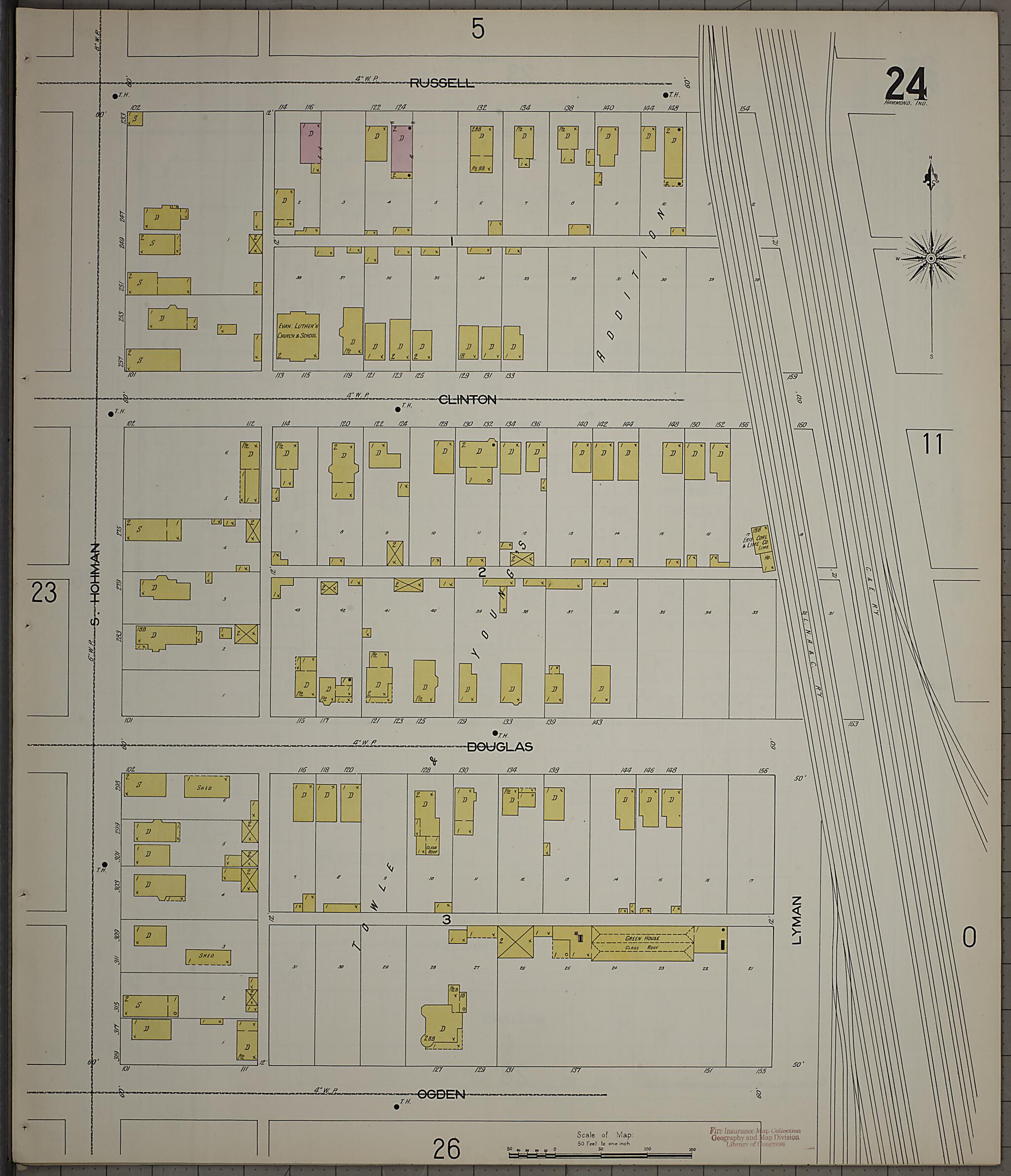 This old map of Hammond, Lake County, Indiana was created by Sanborn Map Company in 1898