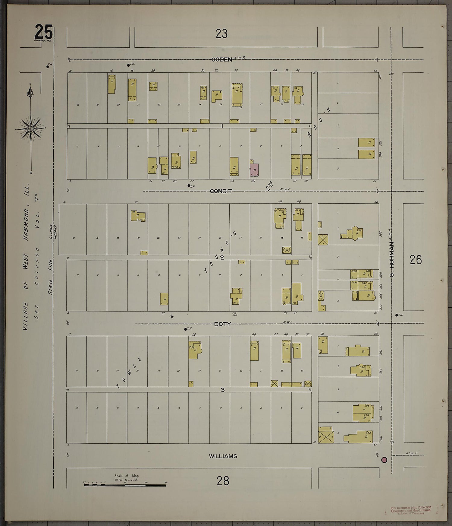 This old map of Hammond, Lake County, Indiana was created by Sanborn Map Company in 1898