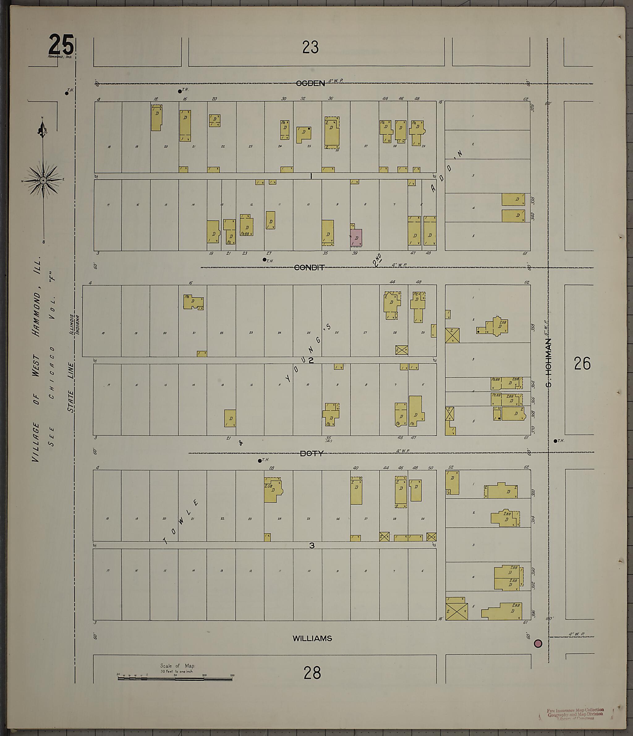 This old map of Hammond, Lake County, Indiana was created by Sanborn Map Company in 1898