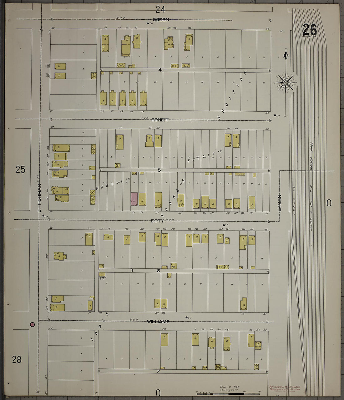 This old map of Hammond, Lake County, Indiana was created by Sanborn Map Company in 1898