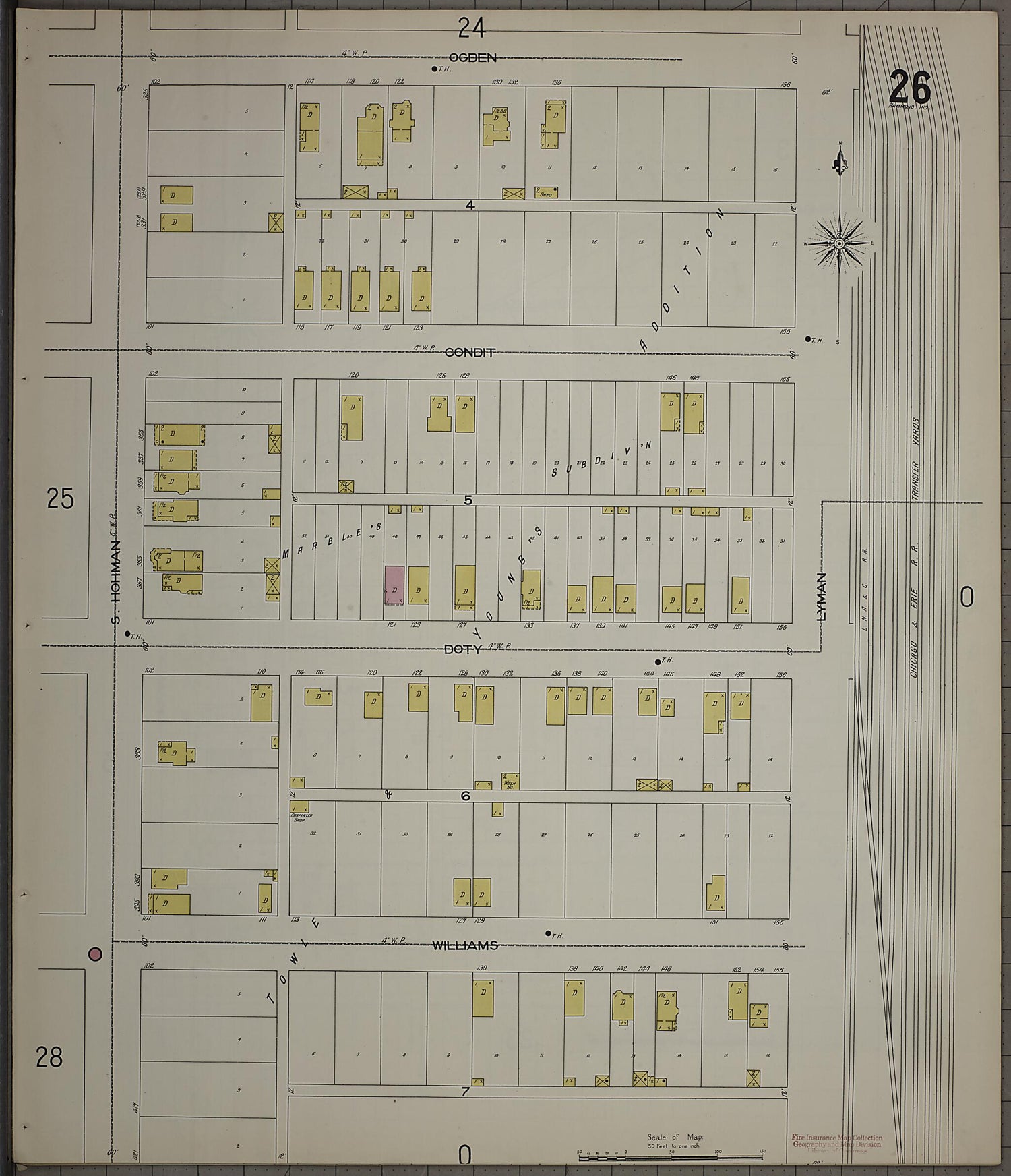 This old map of Hammond, Lake County, Indiana was created by Sanborn Map Company in 1898