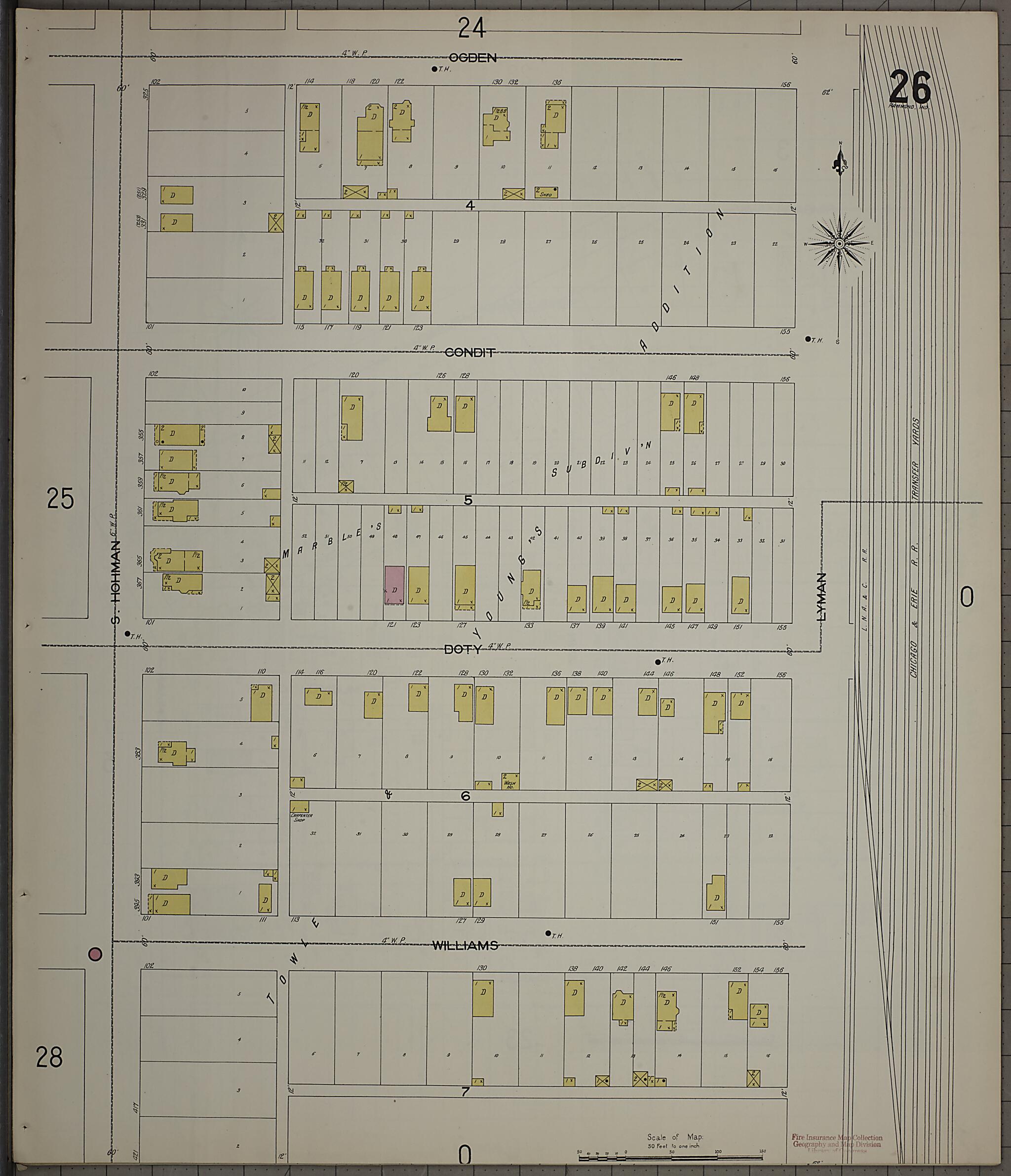 This old map of Hammond, Lake County, Indiana was created by Sanborn Map Company in 1898