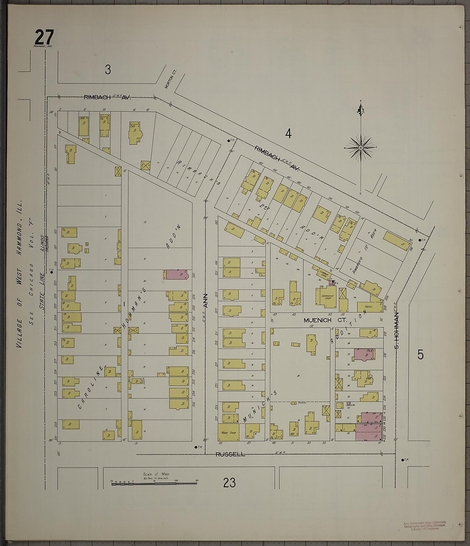 This old map of Hammond, Lake County, Indiana was created by Sanborn Map Company in 1898