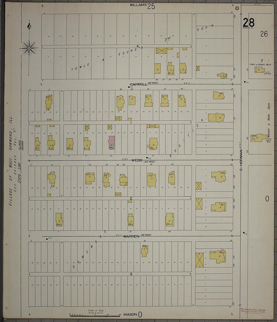 This old map of Hammond, Lake County, Indiana was created by Sanborn Map Company in 1898