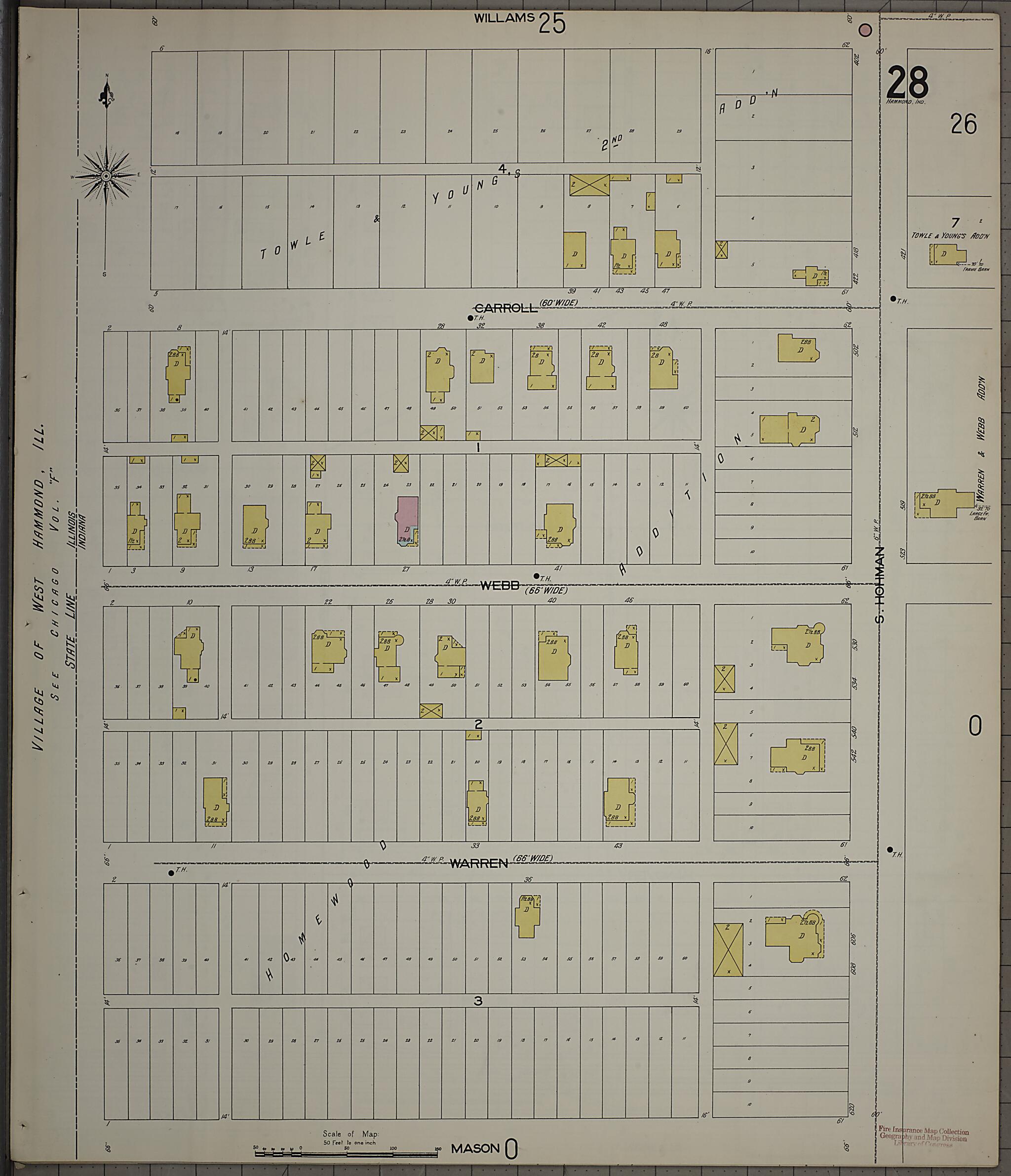 This old map of Hammond, Lake County, Indiana was created by Sanborn Map Company in 1898