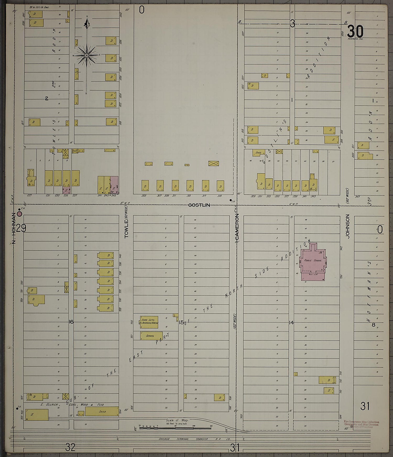 This old map of Hammond, Lake County, Indiana was created by Sanborn Map Company in 1898