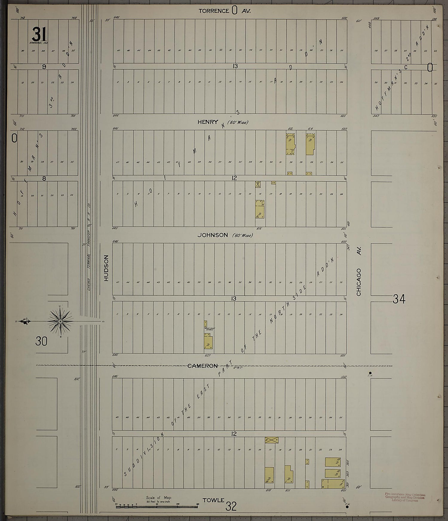 This old map of Hammond, Lake County, Indiana was created by Sanborn Map Company in 1898