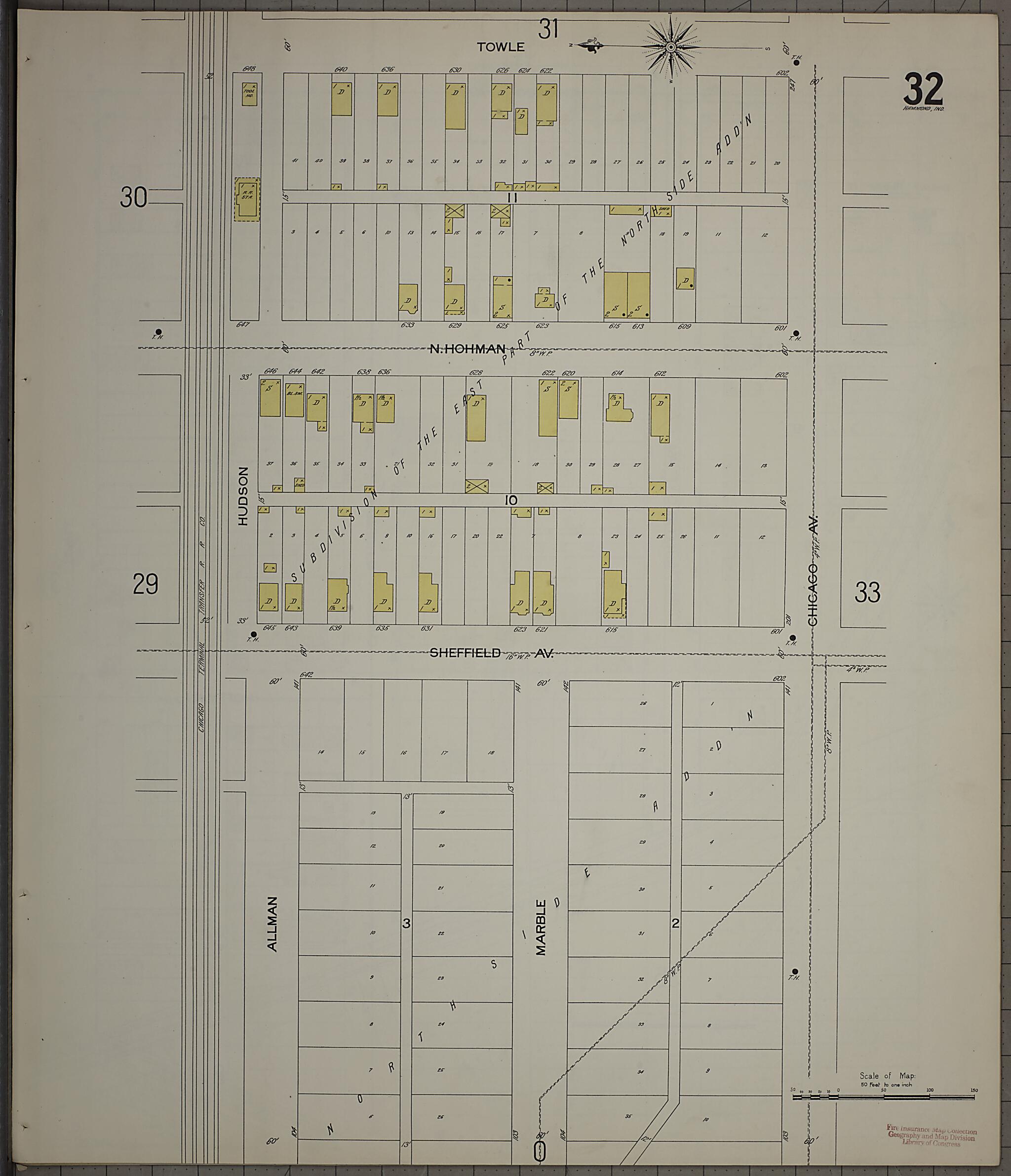 This old map of Hammond, Lake County, Indiana was created by Sanborn Map Company in 1898