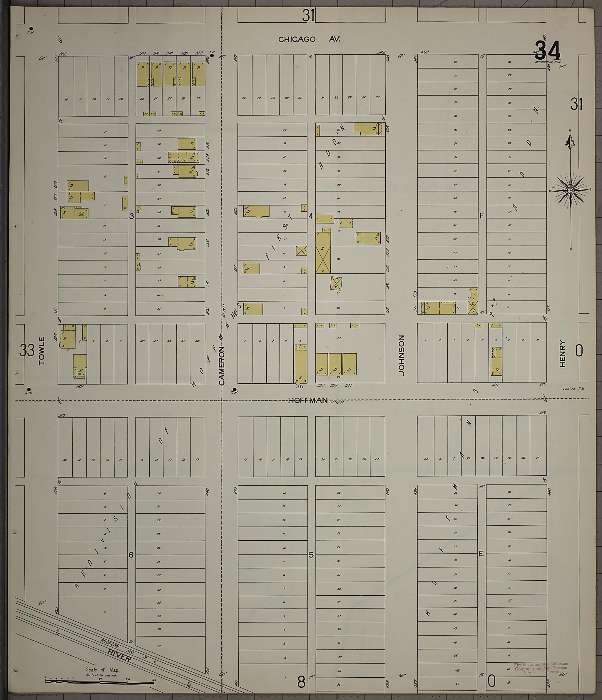 This old map of Hammond, Lake County, Indiana was created by Sanborn Map Company in 1898