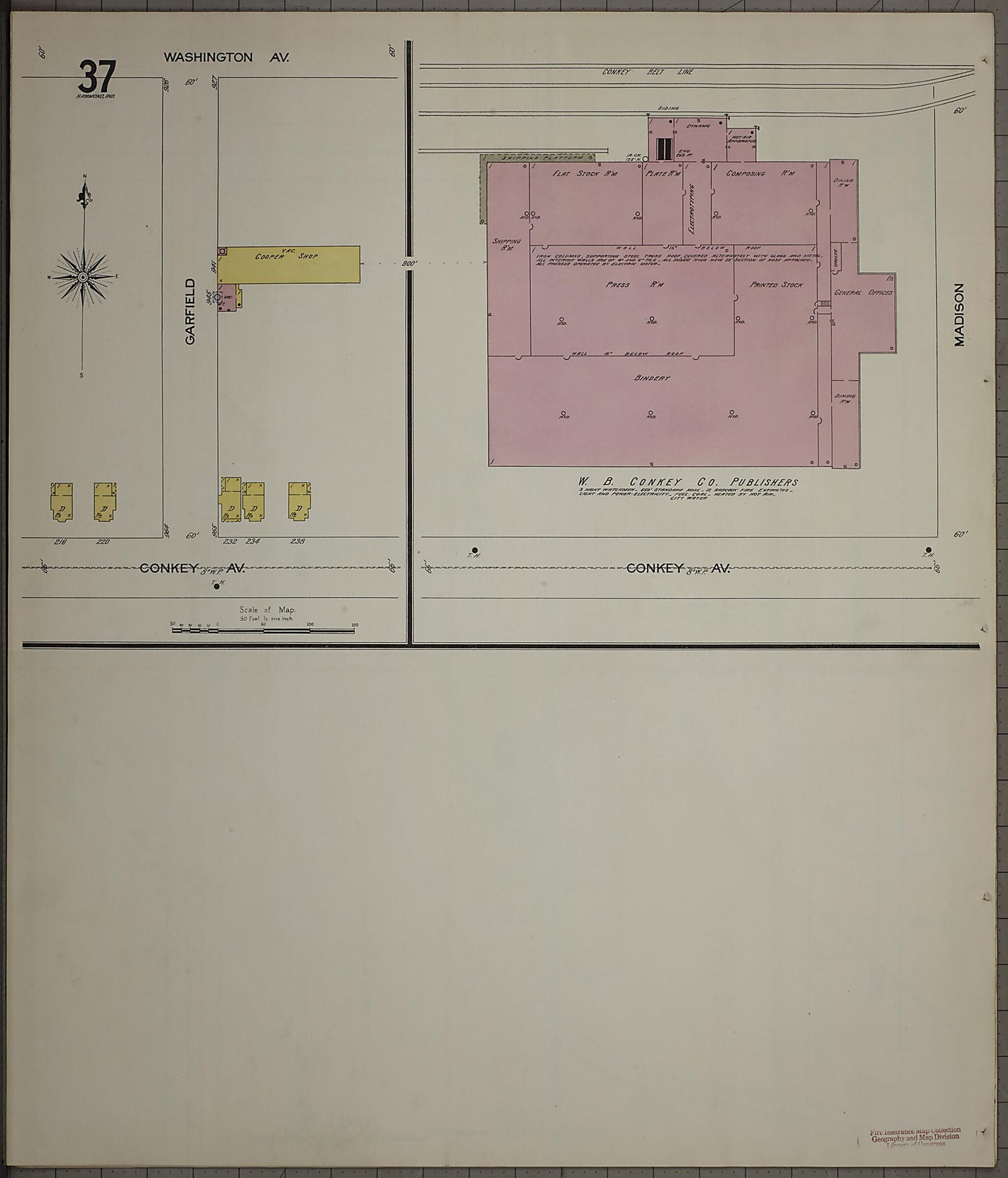 This old map of Hammond, Lake County, Indiana was created by Sanborn Map Company in 1898