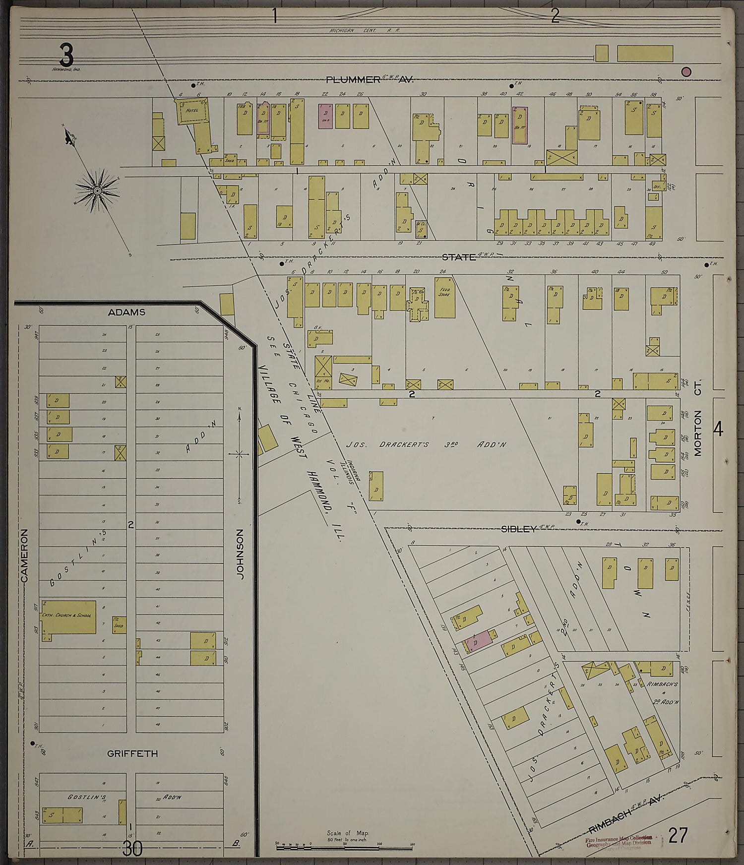 This old map of Hammond, Lake County, Indiana was created by Sanborn Map Company in 1898