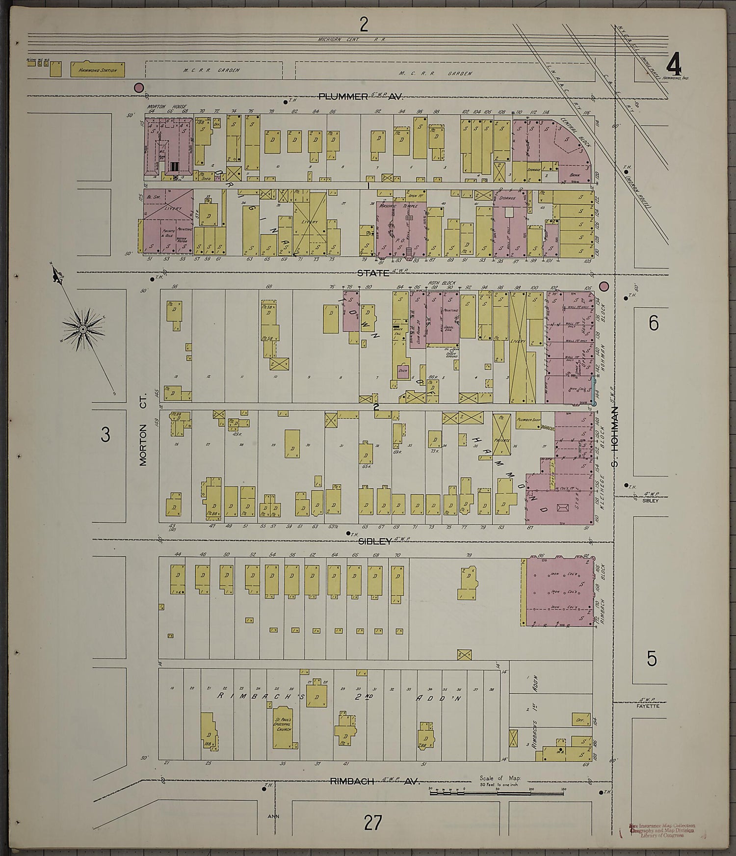 This old map of Hammond, Lake County, Indiana was created by Sanborn Map Company in 1898