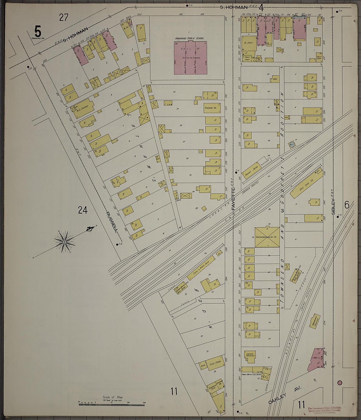 This old map of Hammond, Lake County, Indiana was created by Sanborn Map Company in 1898