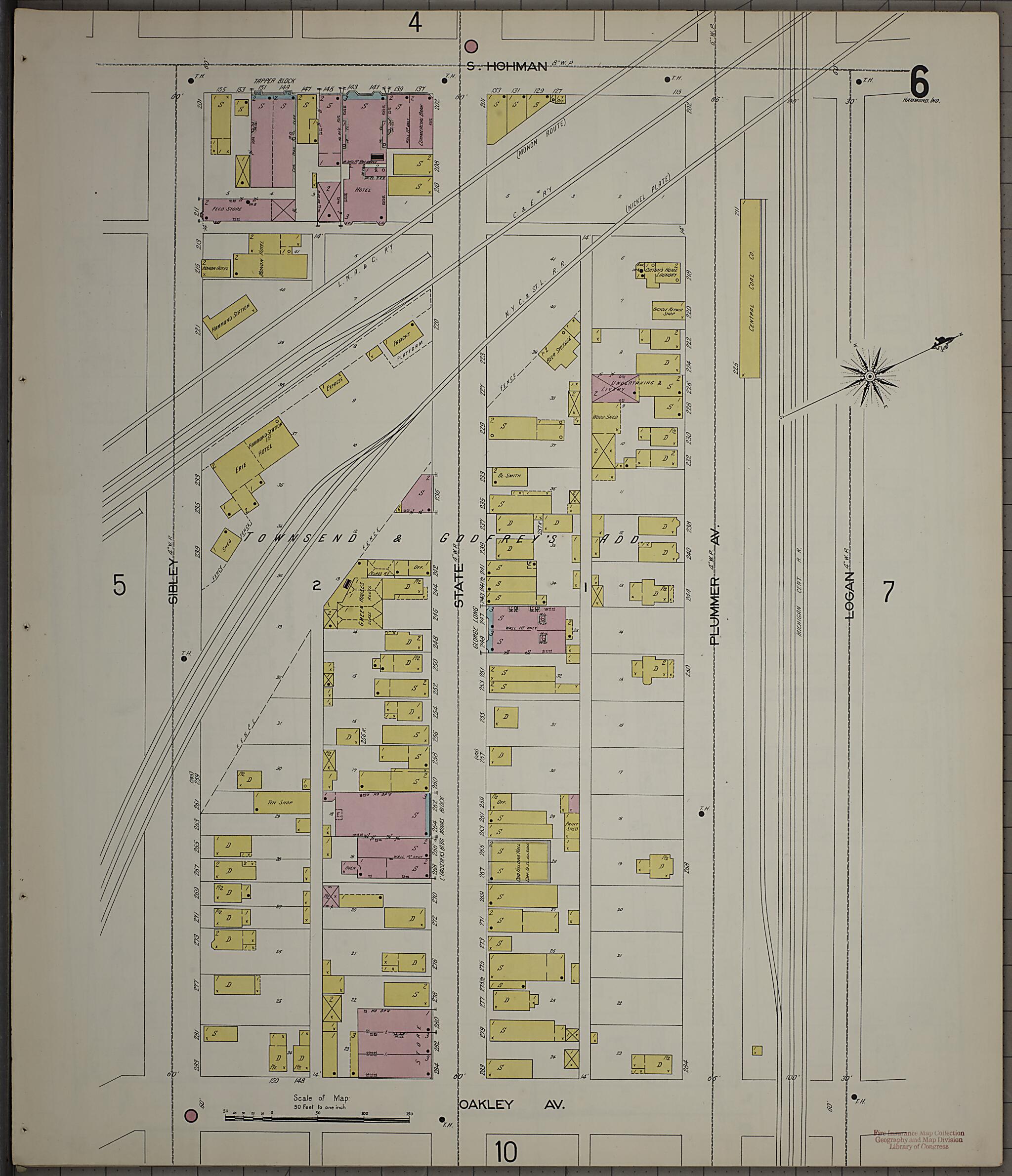 This old map of Hammond, Lake County, Indiana was created by Sanborn Map Company in 1898