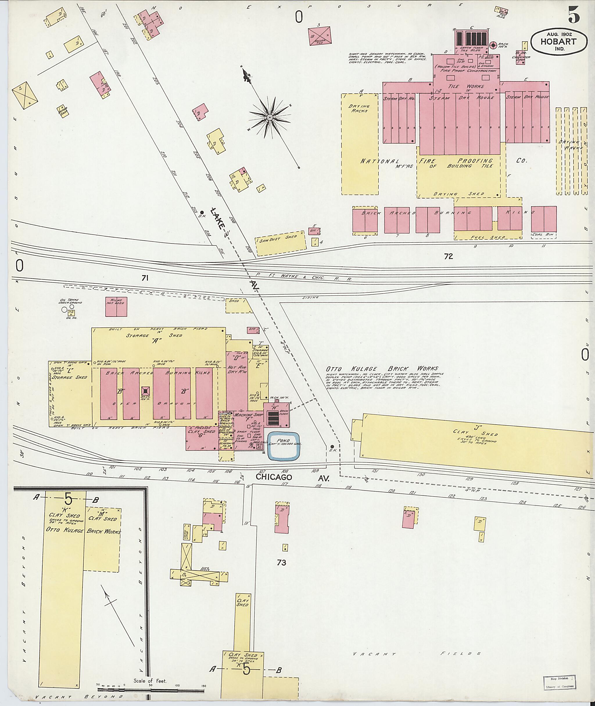 This old map of Hobart, Lake County, Indiana was created by Sanborn Map Company in 1902