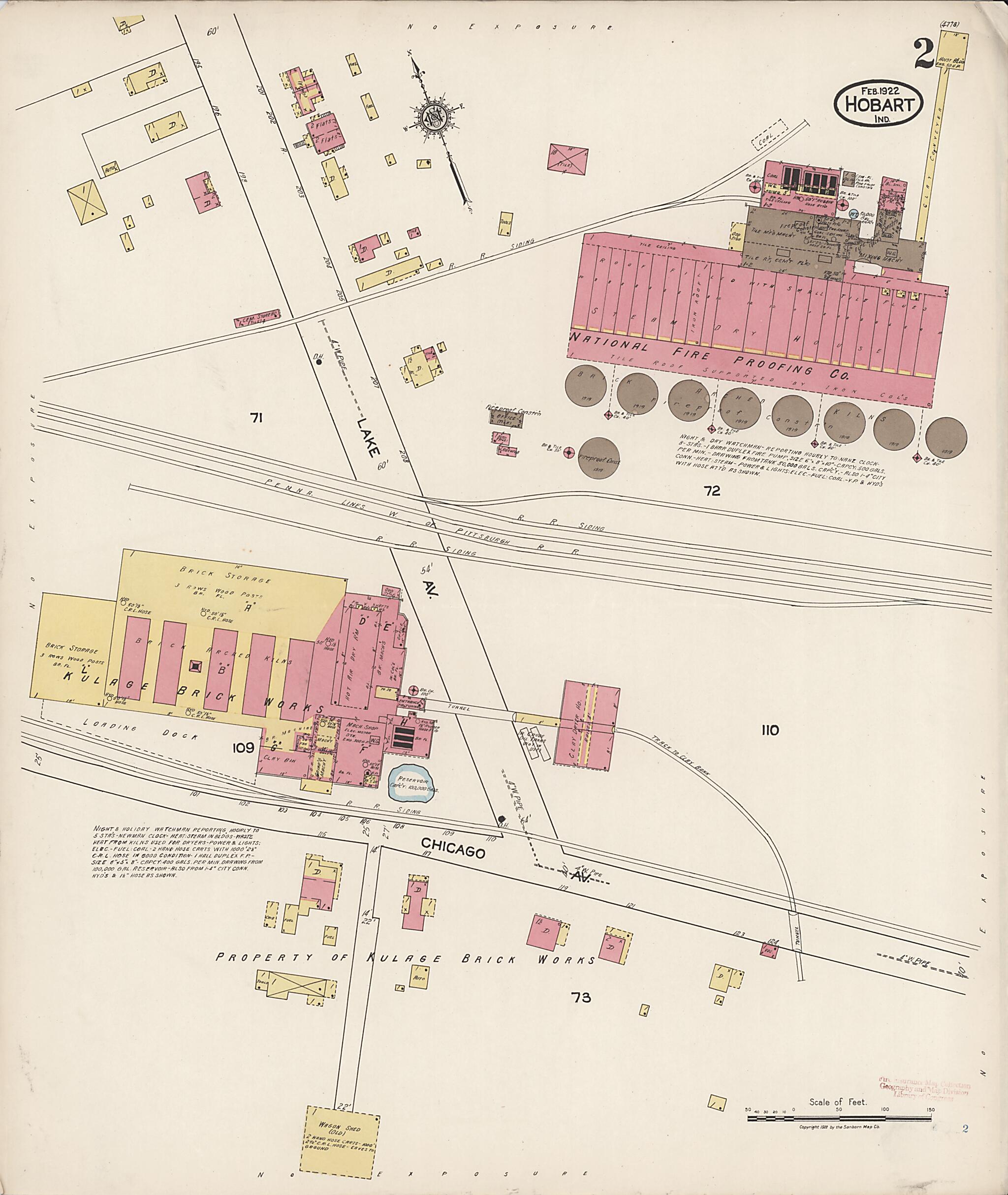 This old map of Hobart, Lake County, Indiana was created by Sanborn Map Company in 1922