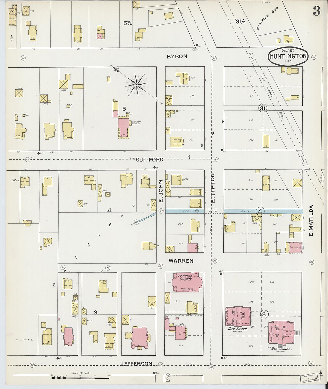 This old map of Huntington, Huntington County, Indiana was created by Sanborn Map Company in 1892