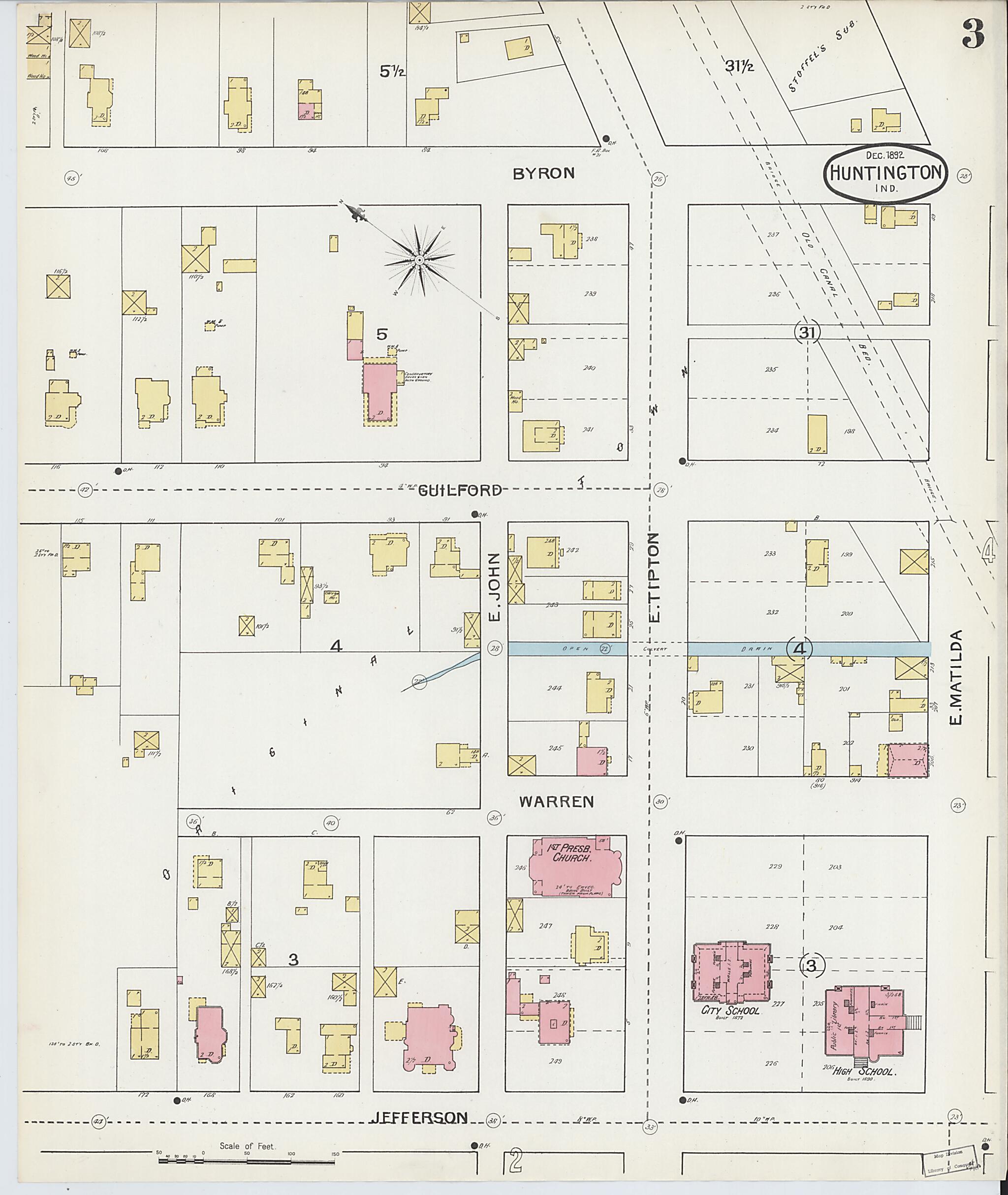 This old map of Huntington, Huntington County, Indiana was created by Sanborn Map Company in 1892