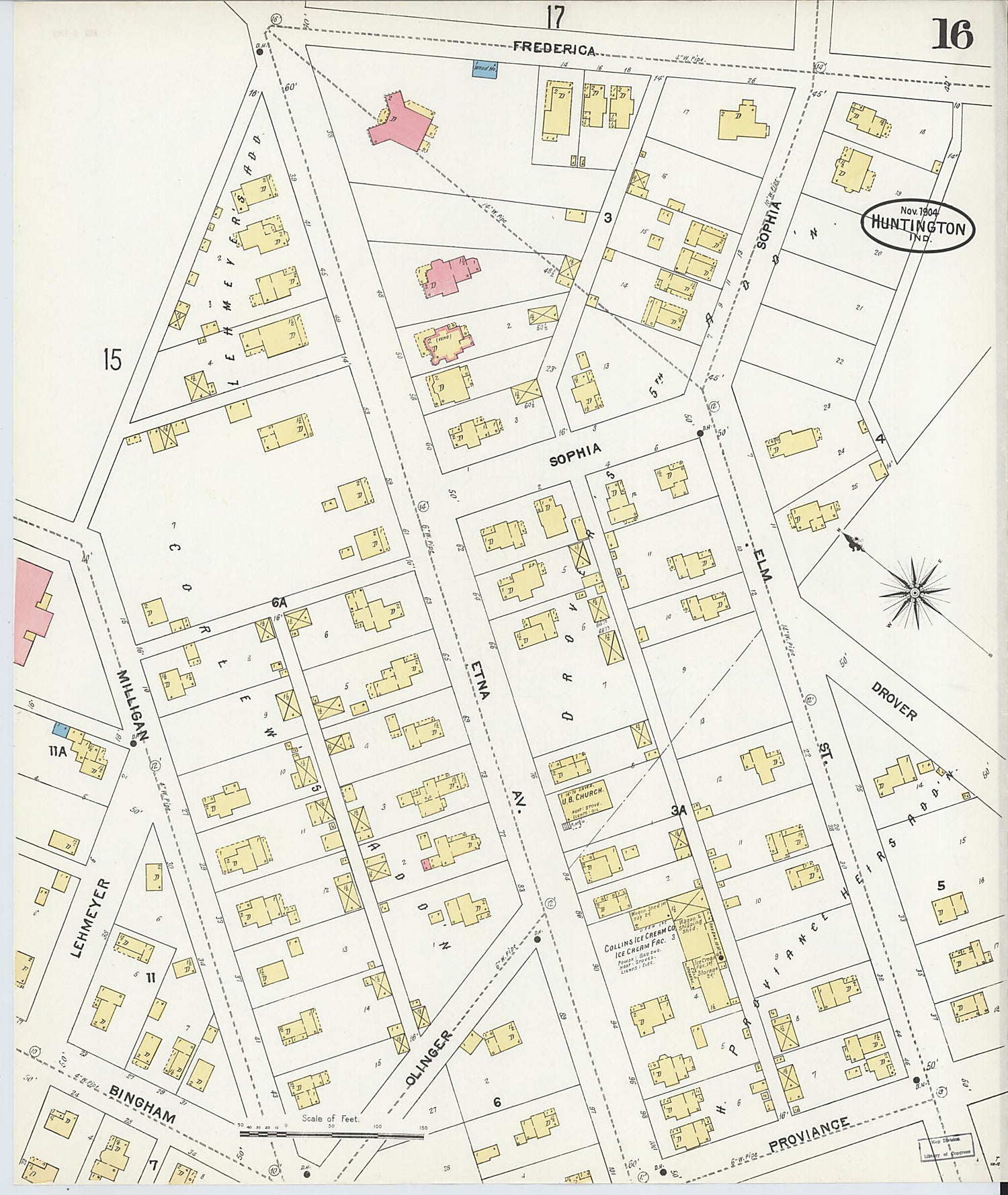 This old map of Huntington, Huntington County, Indiana was created by Sanborn Map Company in 1904