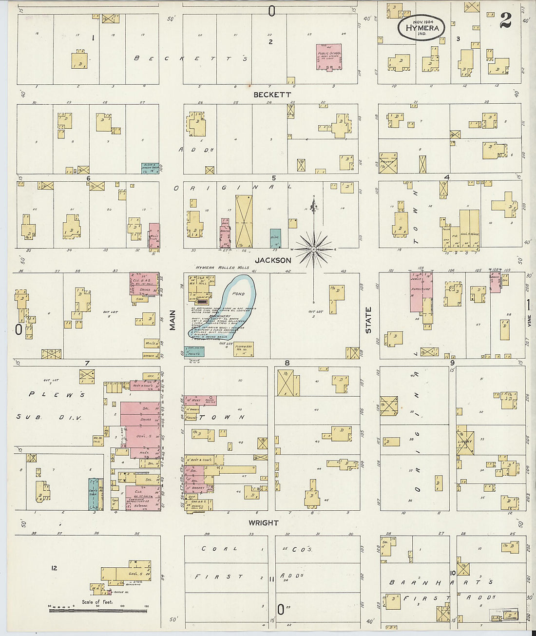 This old map of Hymera, Sullivan County, Indiana was created by Sanborn Map Company in 1904