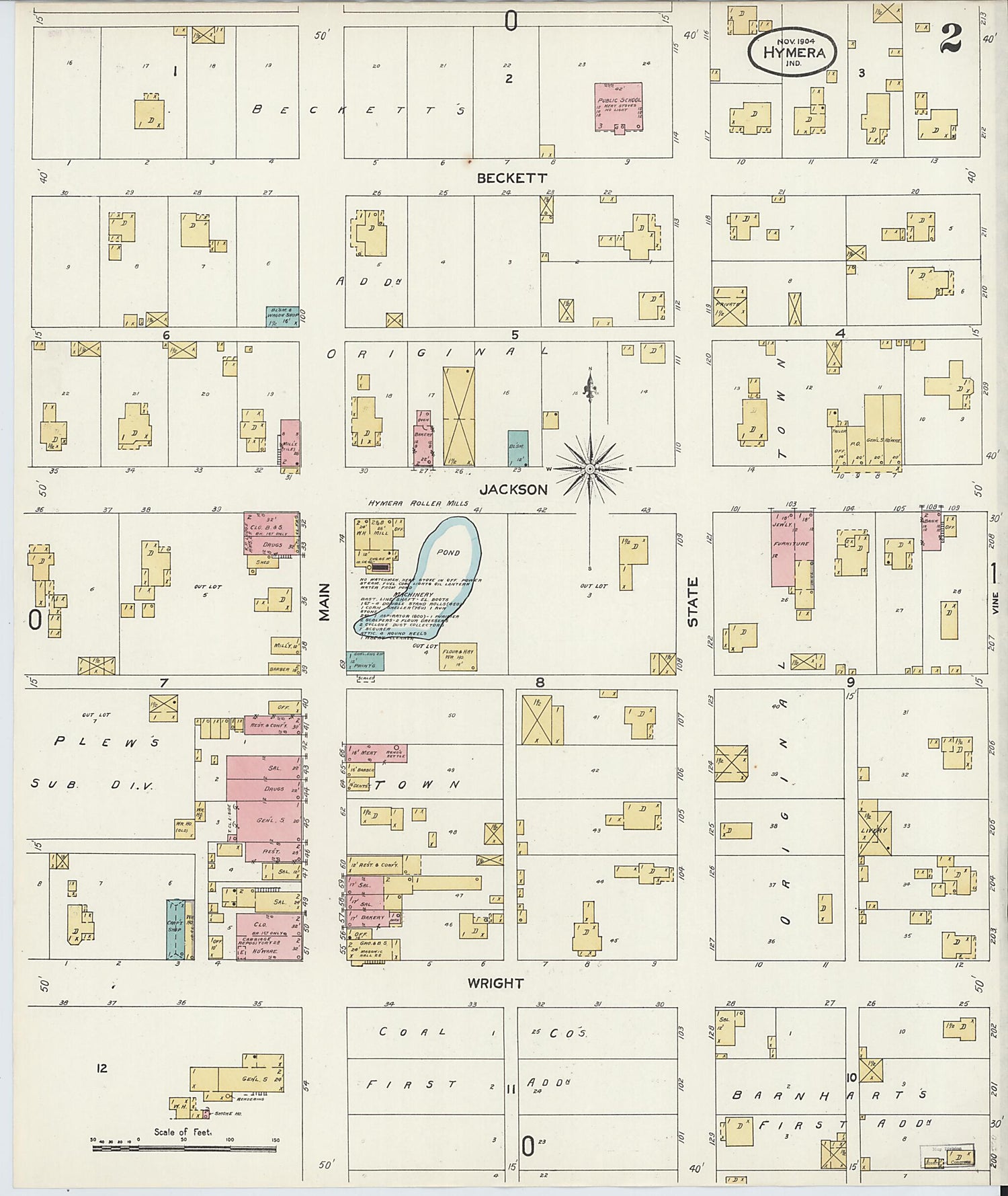 This old map of Hymera, Sullivan County, Indiana was created by Sanborn Map Company in 1904