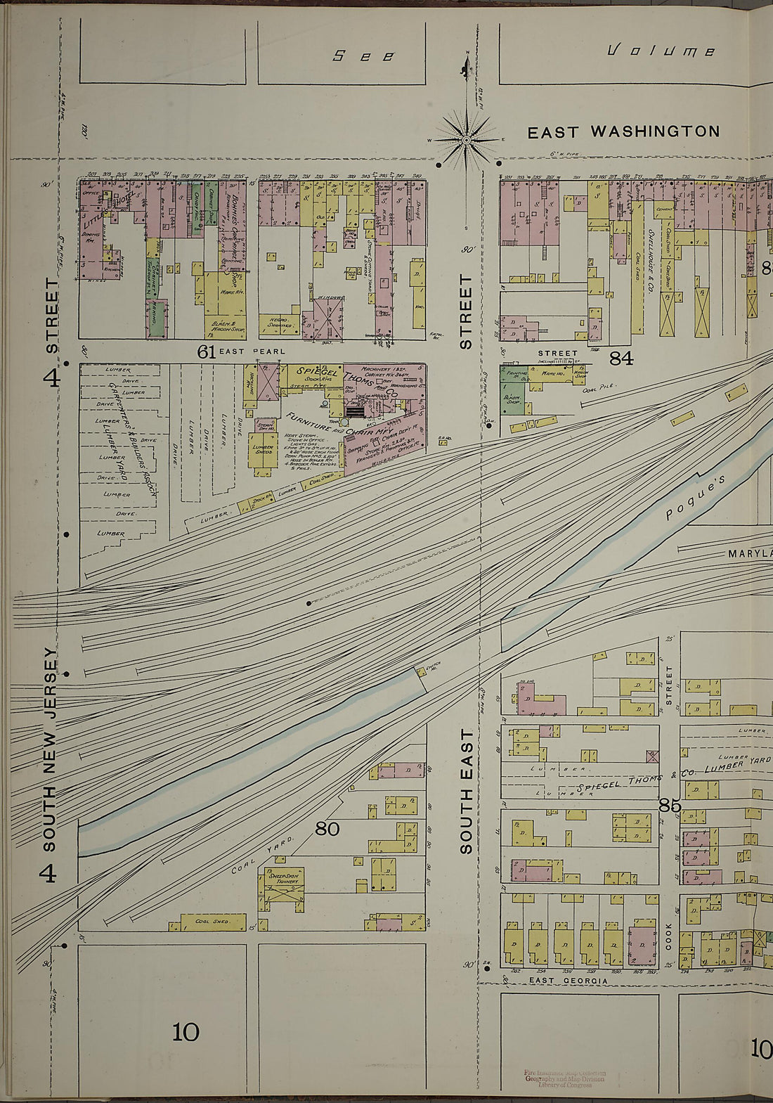 This old map of Indianapolis, Marion County, Indiana was created by Sanborn Map Company in 1887