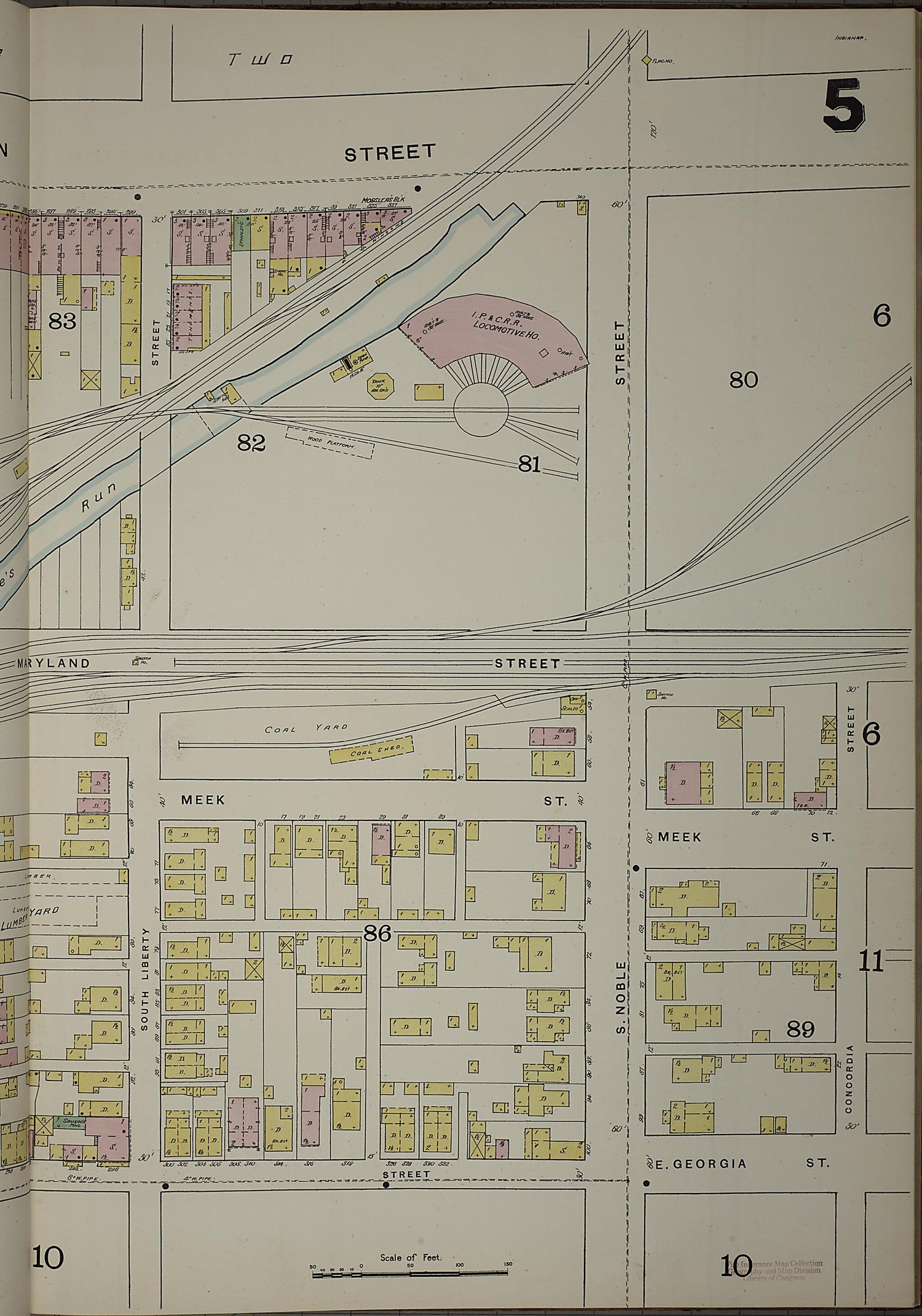 This old map of Indianapolis, Marion County, Indiana was created by Sanborn Map Company in 1887