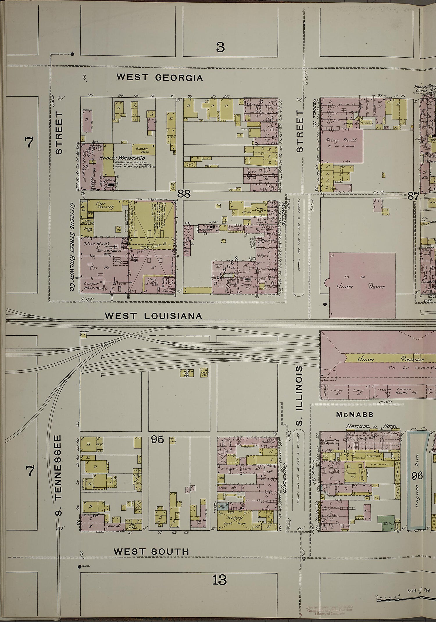 This old map of Indianapolis, Marion County, Indiana was created by Sanborn Map Company in 1887