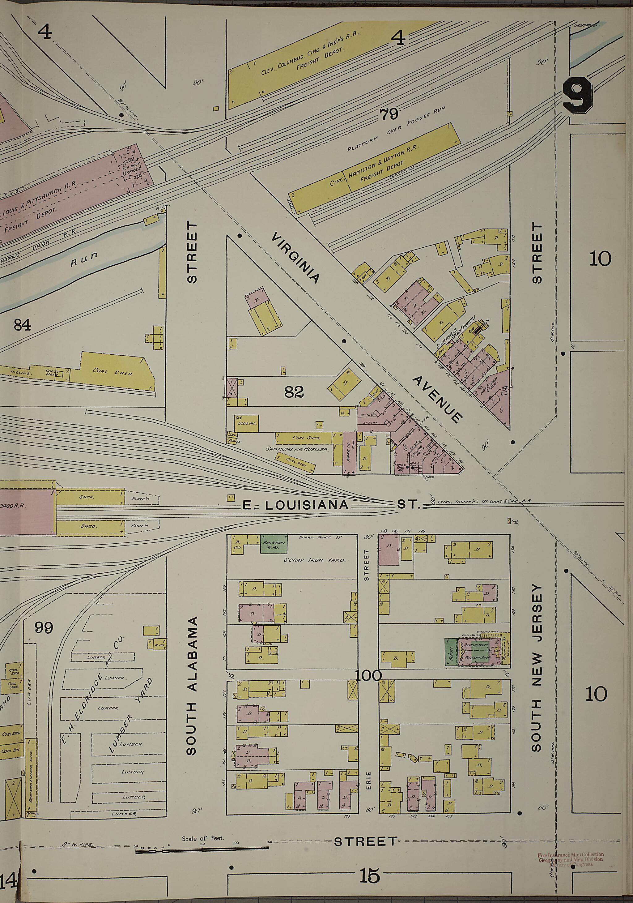 This old map of Indianapolis, Marion County, Indiana was created by Sanborn Map Company in 1887