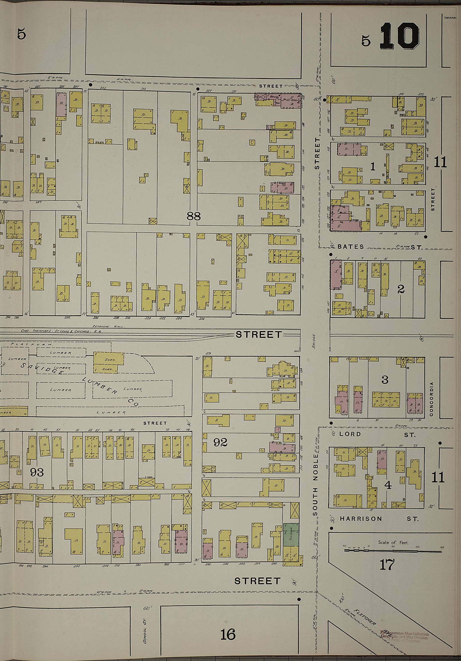 This old map of Indianapolis, Marion County, Indiana was created by Sanborn Map Company in 1887