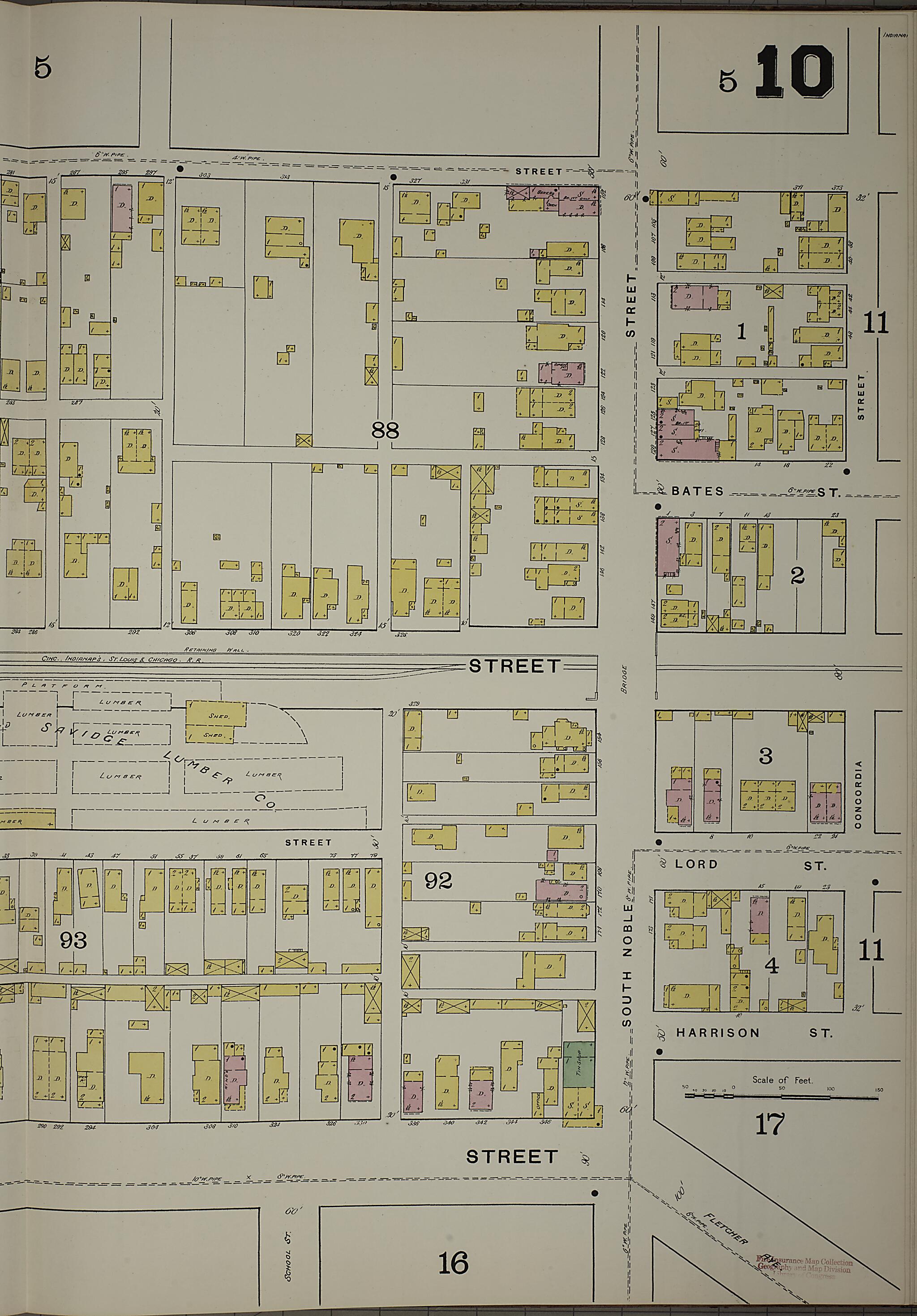 This old map of Indianapolis, Marion County, Indiana was created by Sanborn Map Company in 1887