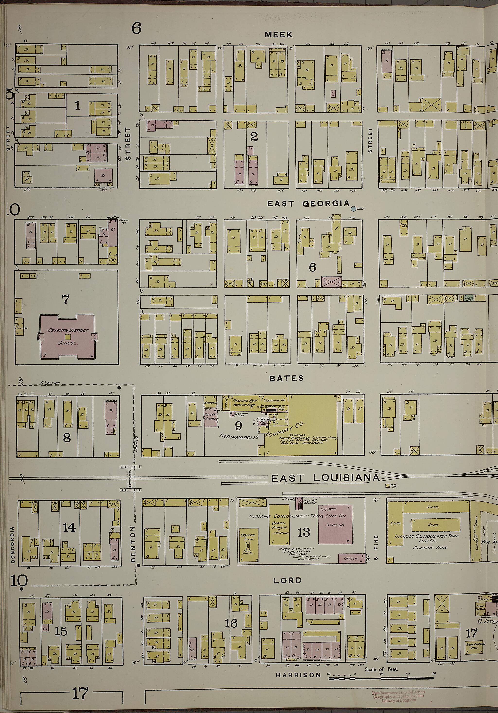 This old map of Indianapolis, Marion County, Indiana was created by Sanborn Map Company in 1887