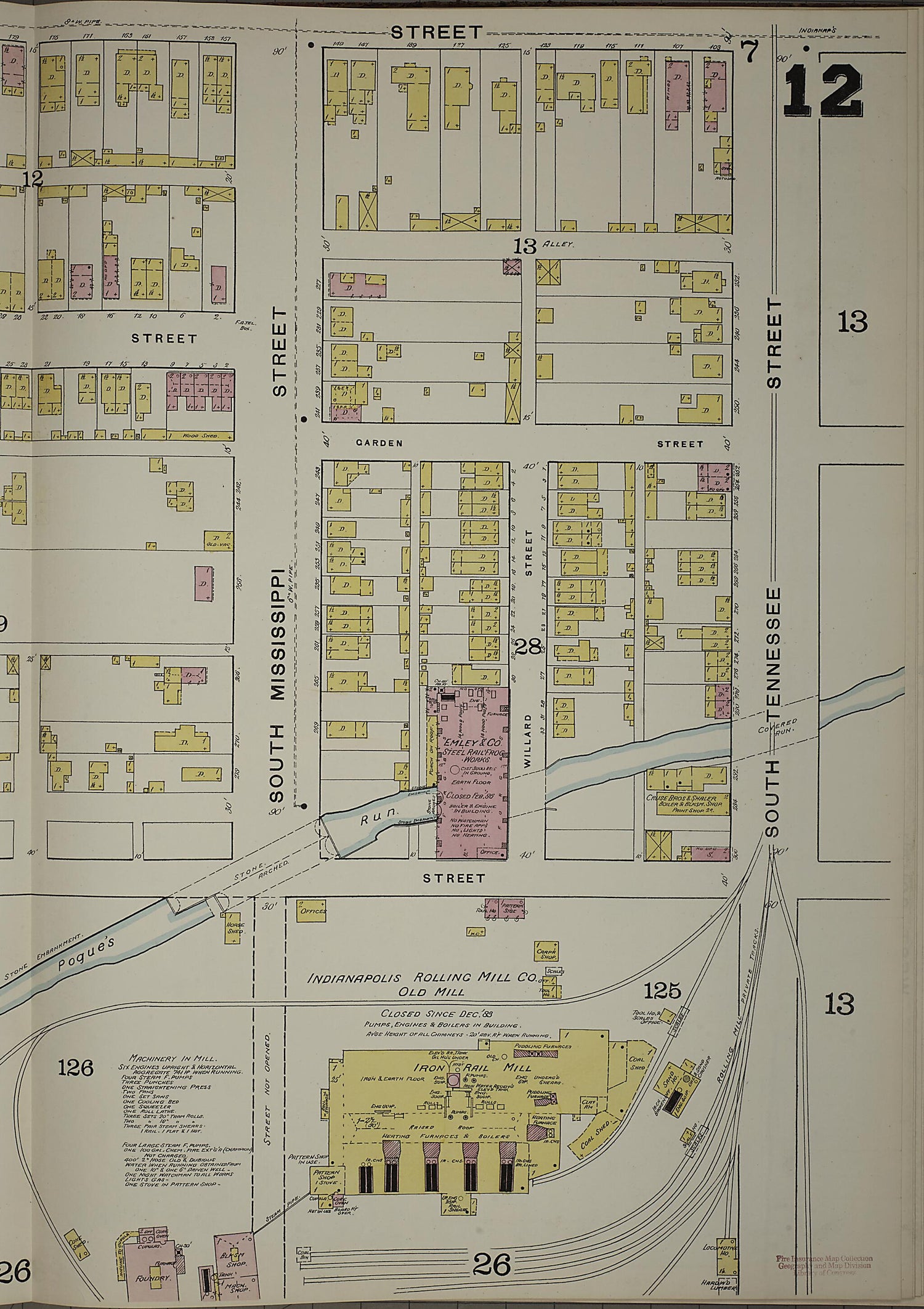 This old map of Indianapolis, Marion County, Indiana was created by Sanborn Map Company in 1887