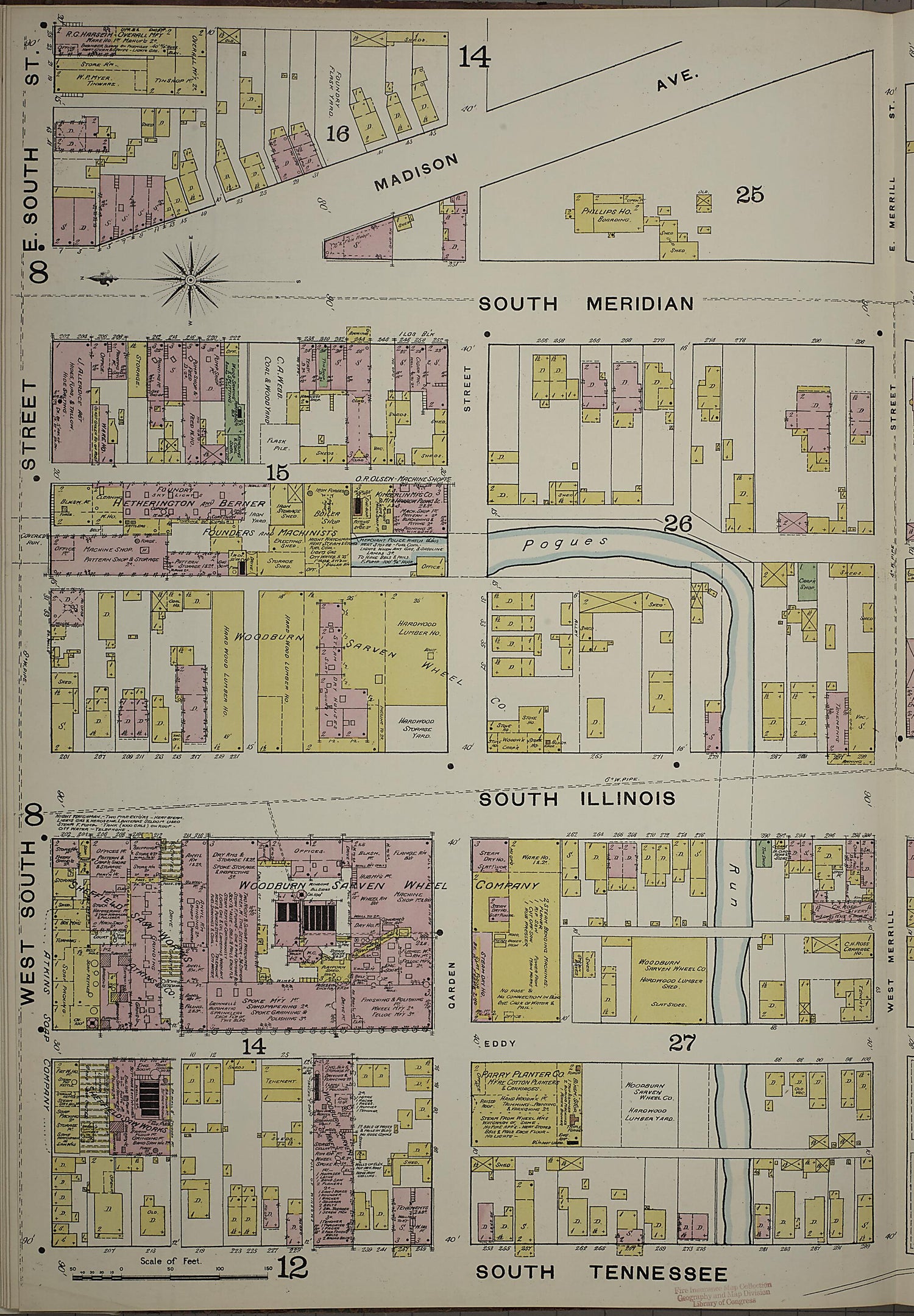 This old map of Indianapolis, Marion County, Indiana was created by Sanborn Map Company in 1887